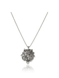 Silver Lion Head Pendant Chain