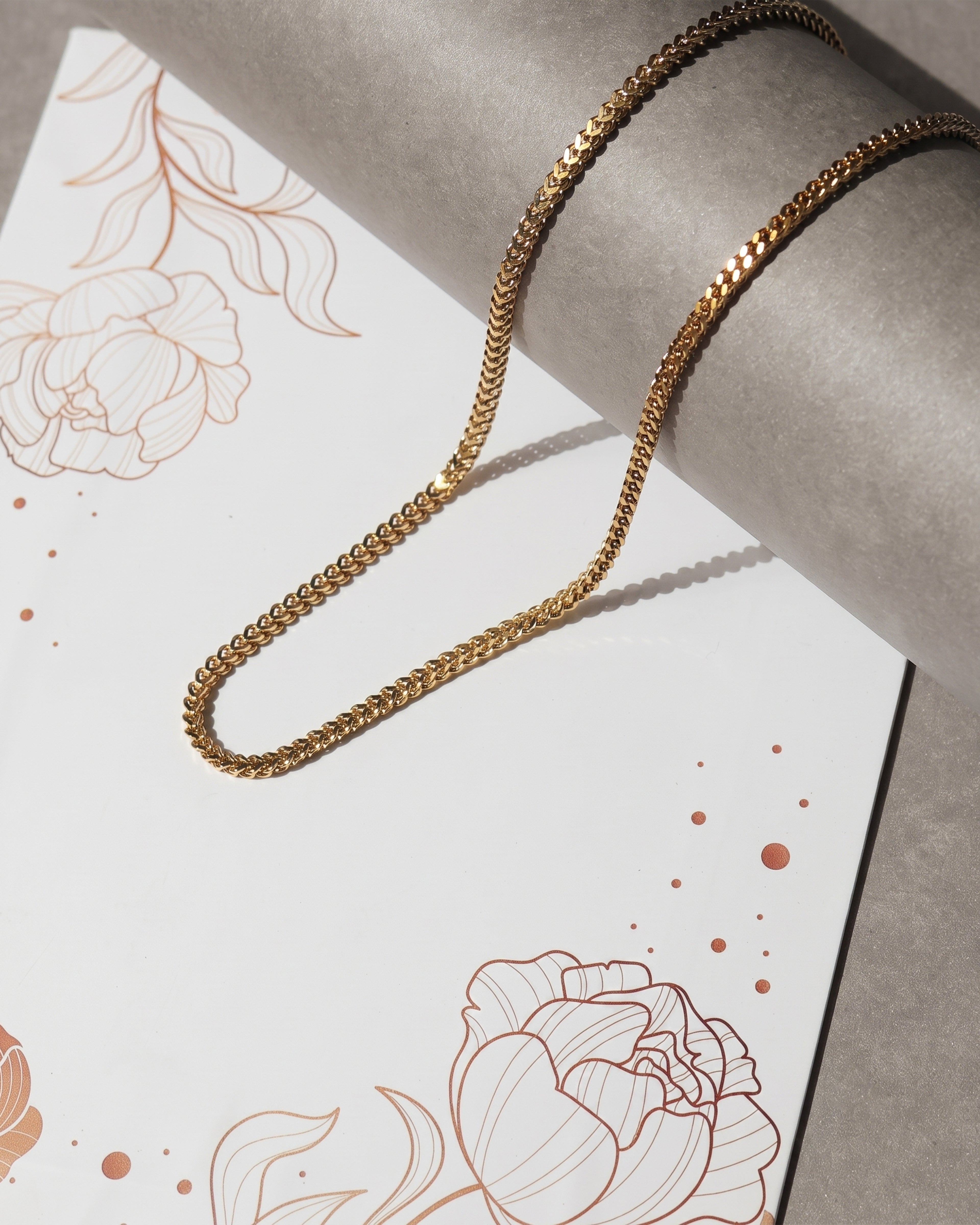 Gold Braided Rope Link Chain