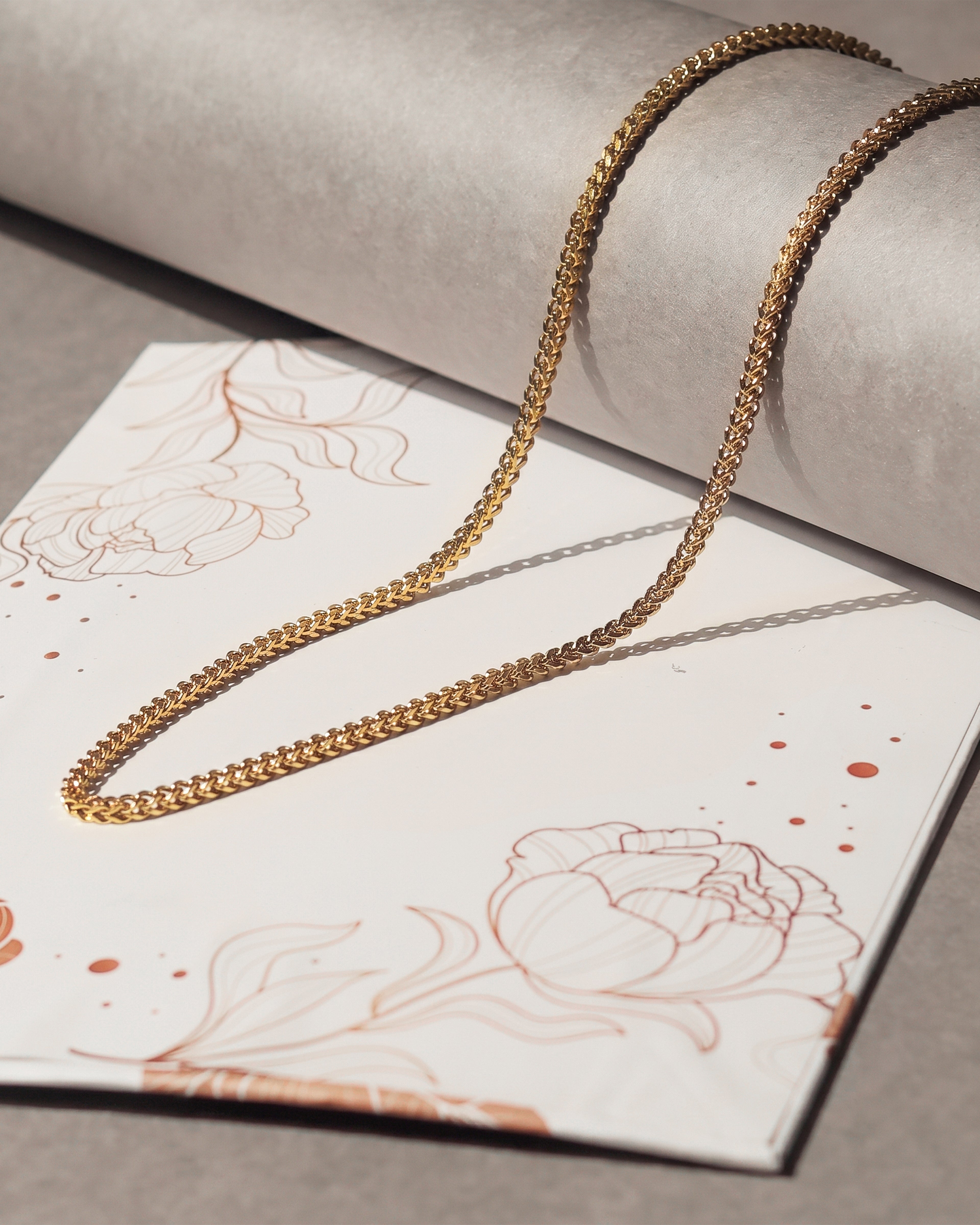 Gold Braided Rope Link Chain