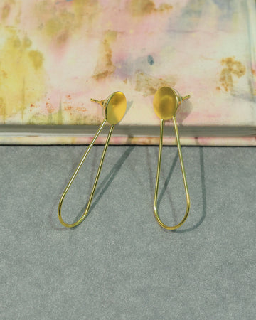 Long Double Loop Drop Earrings