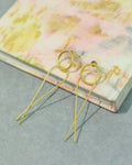 Linear Triple Loop Drop Earrings