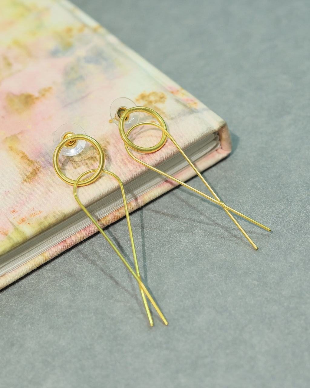 Linear Triple Loop Drop Earrings