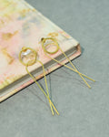 Linear Triple Loop Drop Earrings
