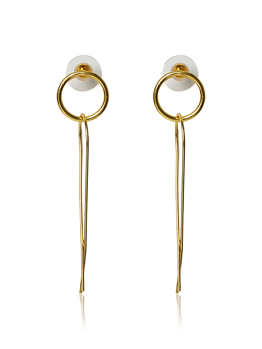 Linear Triple Loop Drop Earrings