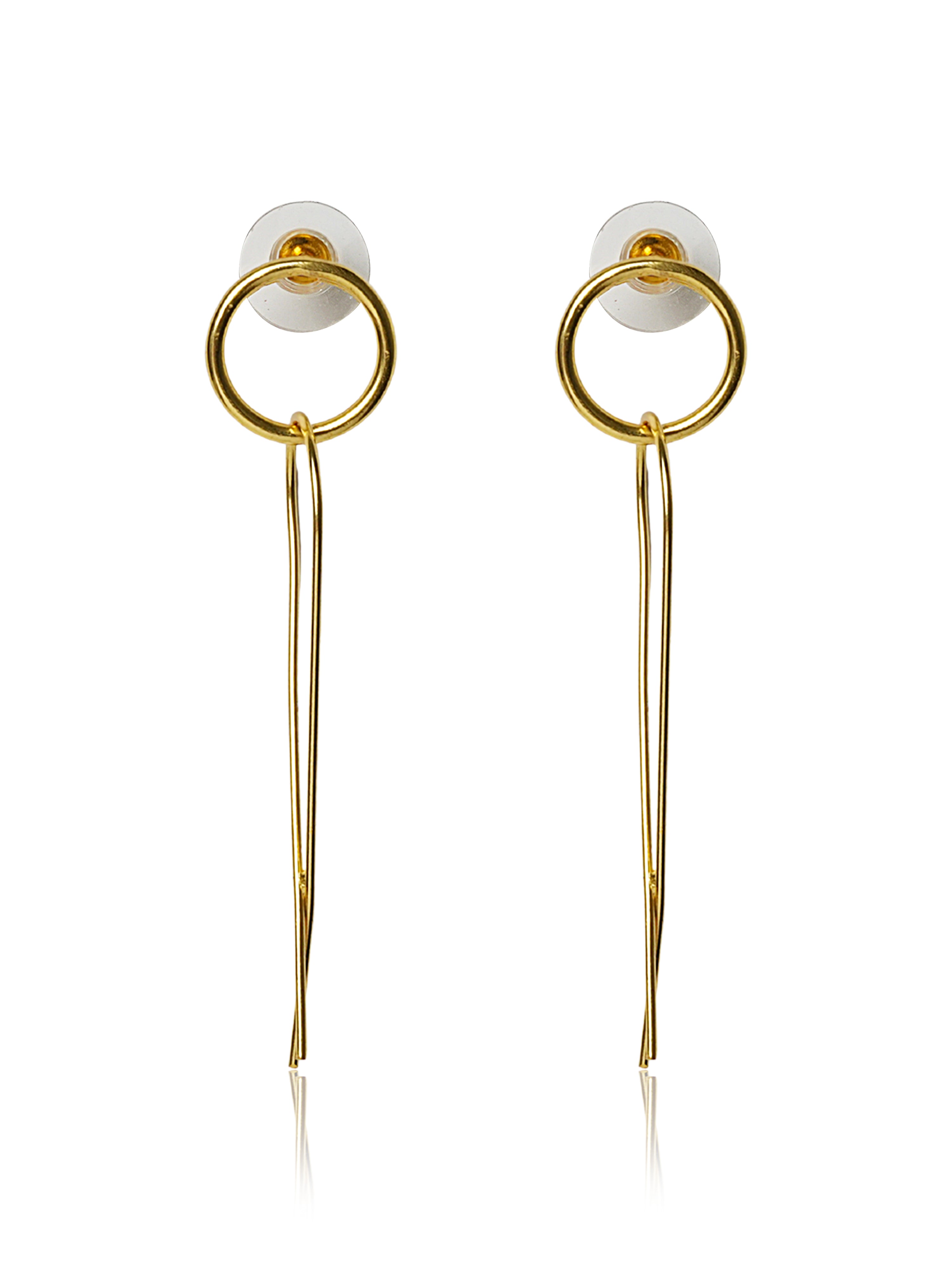 Linear Triple Loop Drop Earrings