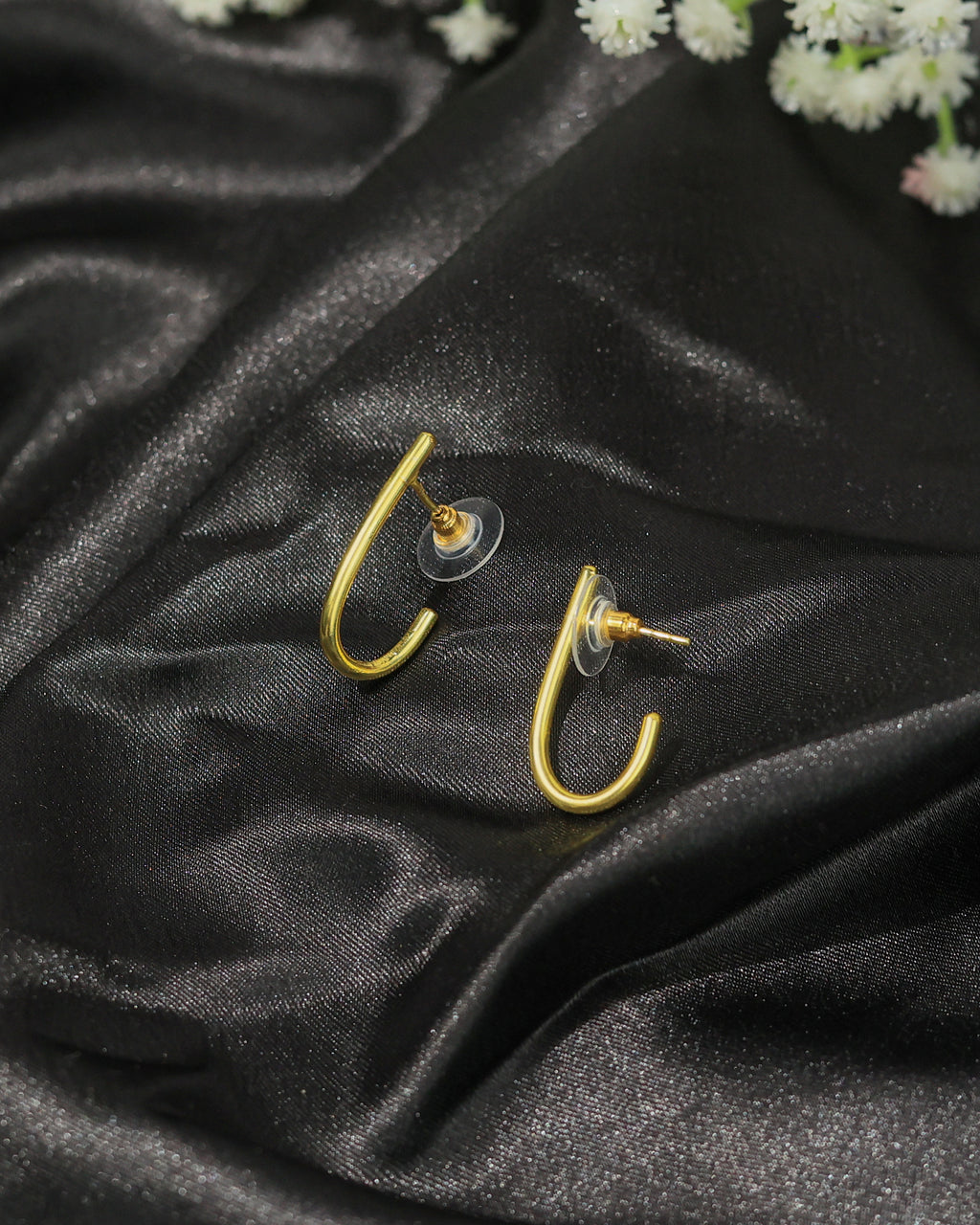 Minimalist Geometric J-Hoop Earrings