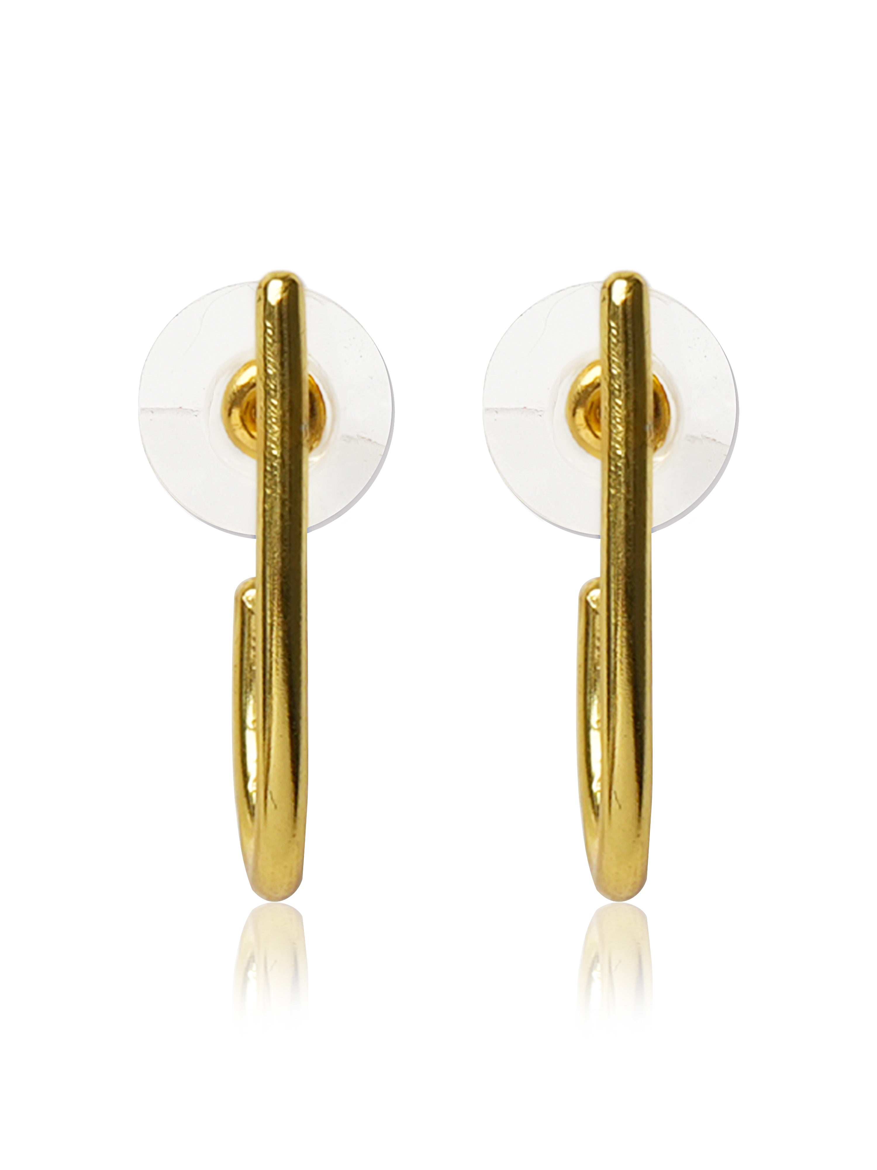 Minimalist Geometric J-Hoop Earrings