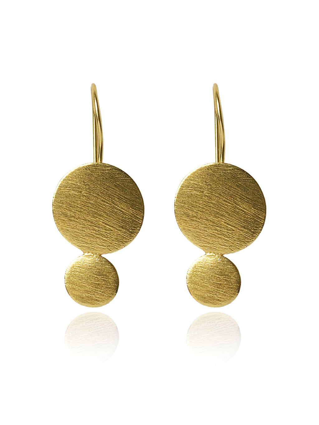 Textured Double Disc Drop Earrings