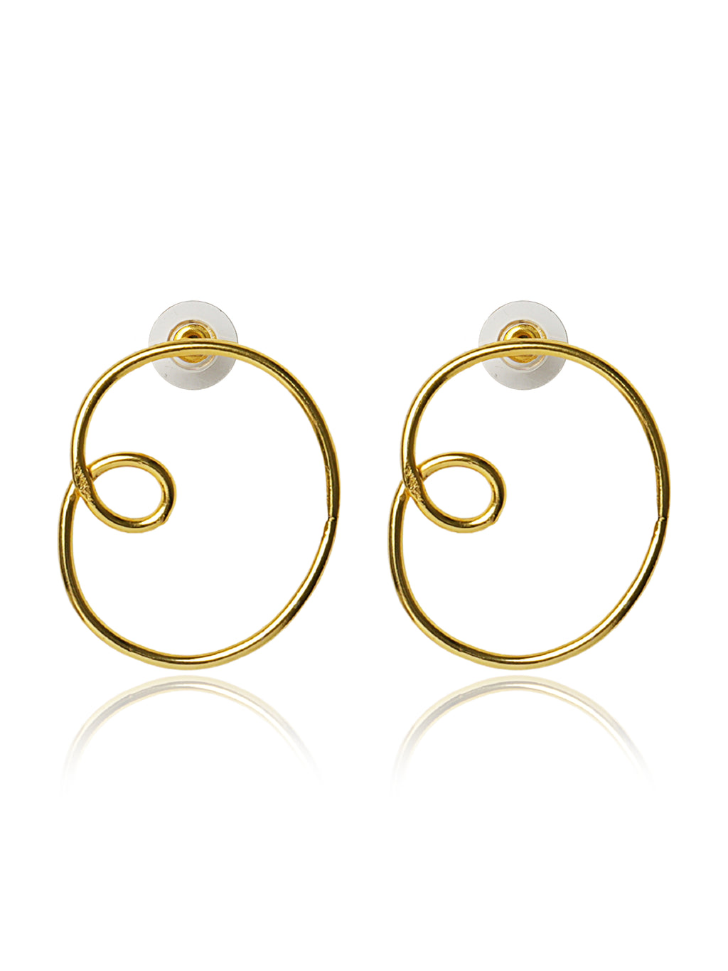 Double Spiral Circle Drop Earrings