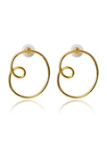 Double Spiral Circle Drop Earrings