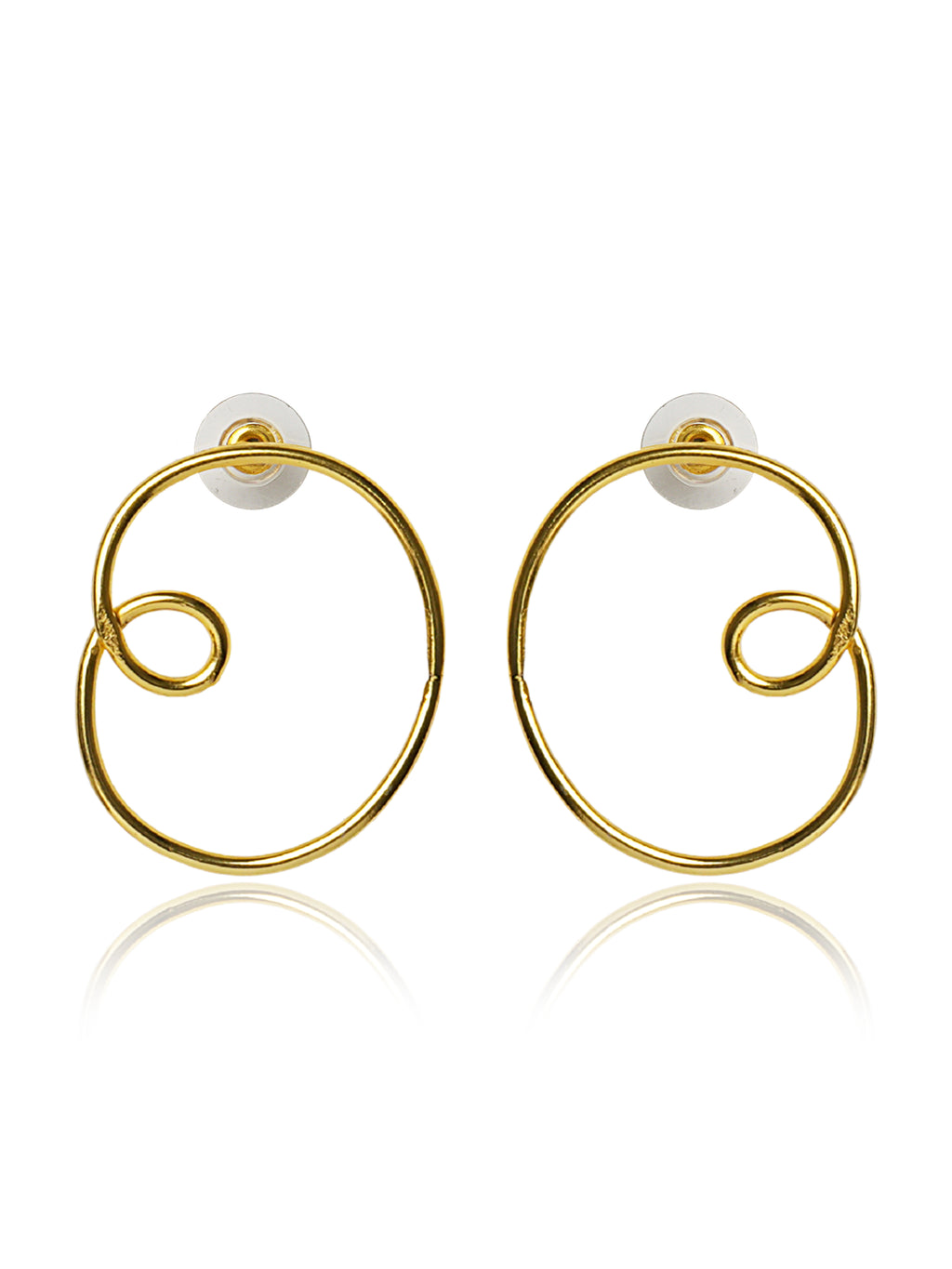 Double Spiral Circle Drop Earrings