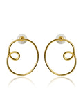 Double Spiral Circle Drop Earrings