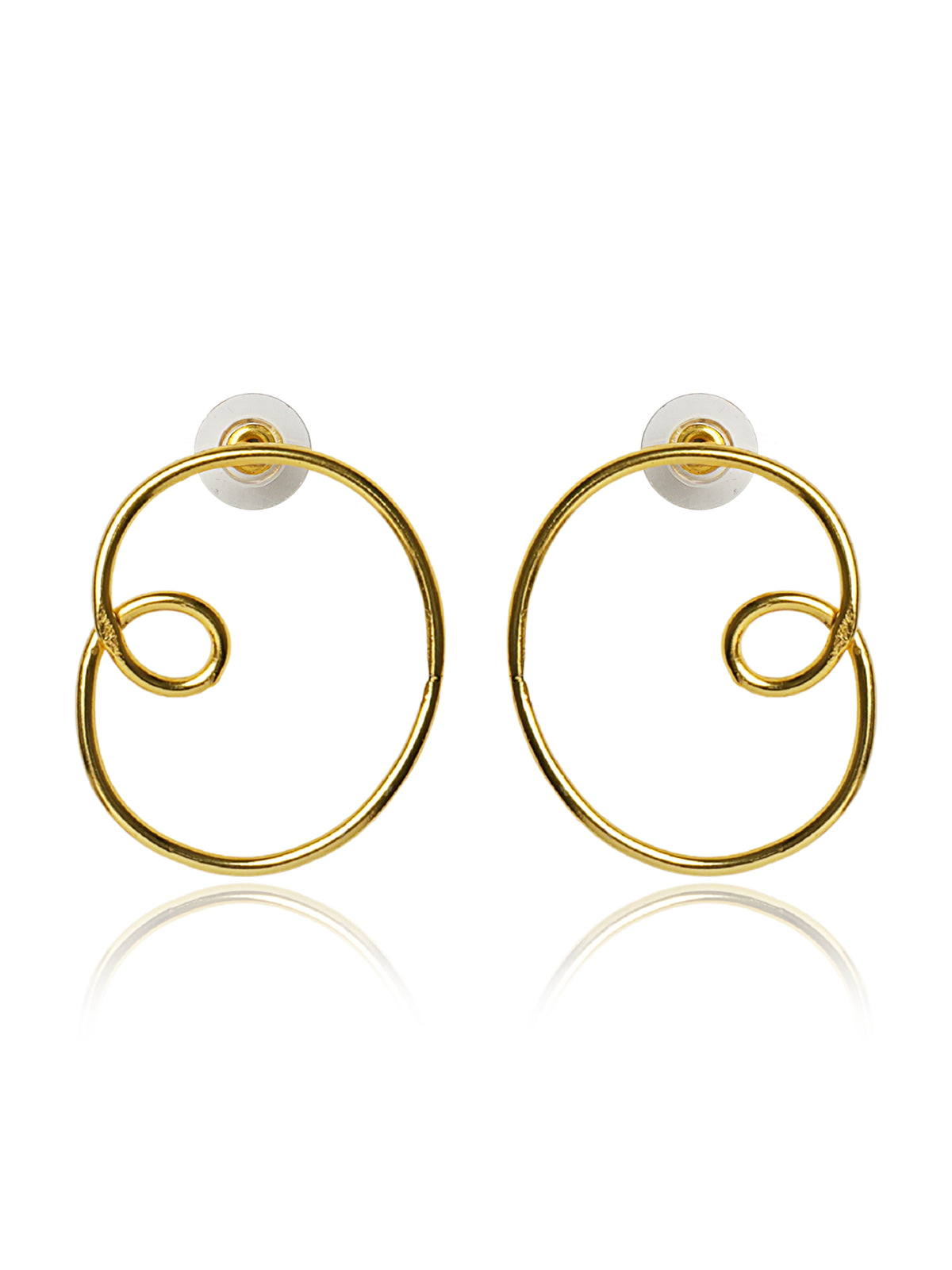 Double Spiral Circle Drop Earrings