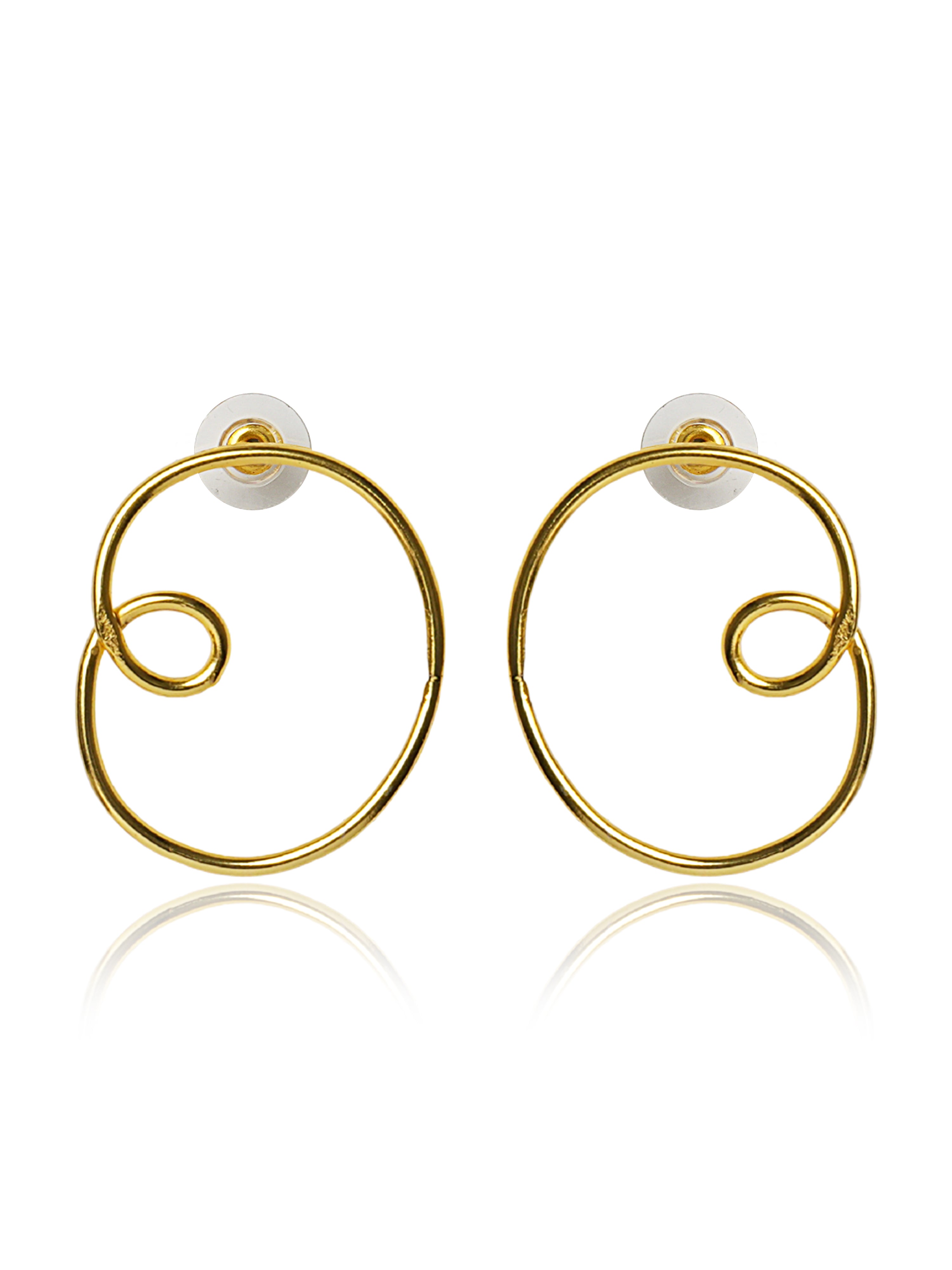 Double Spiral Circle Drop Earrings