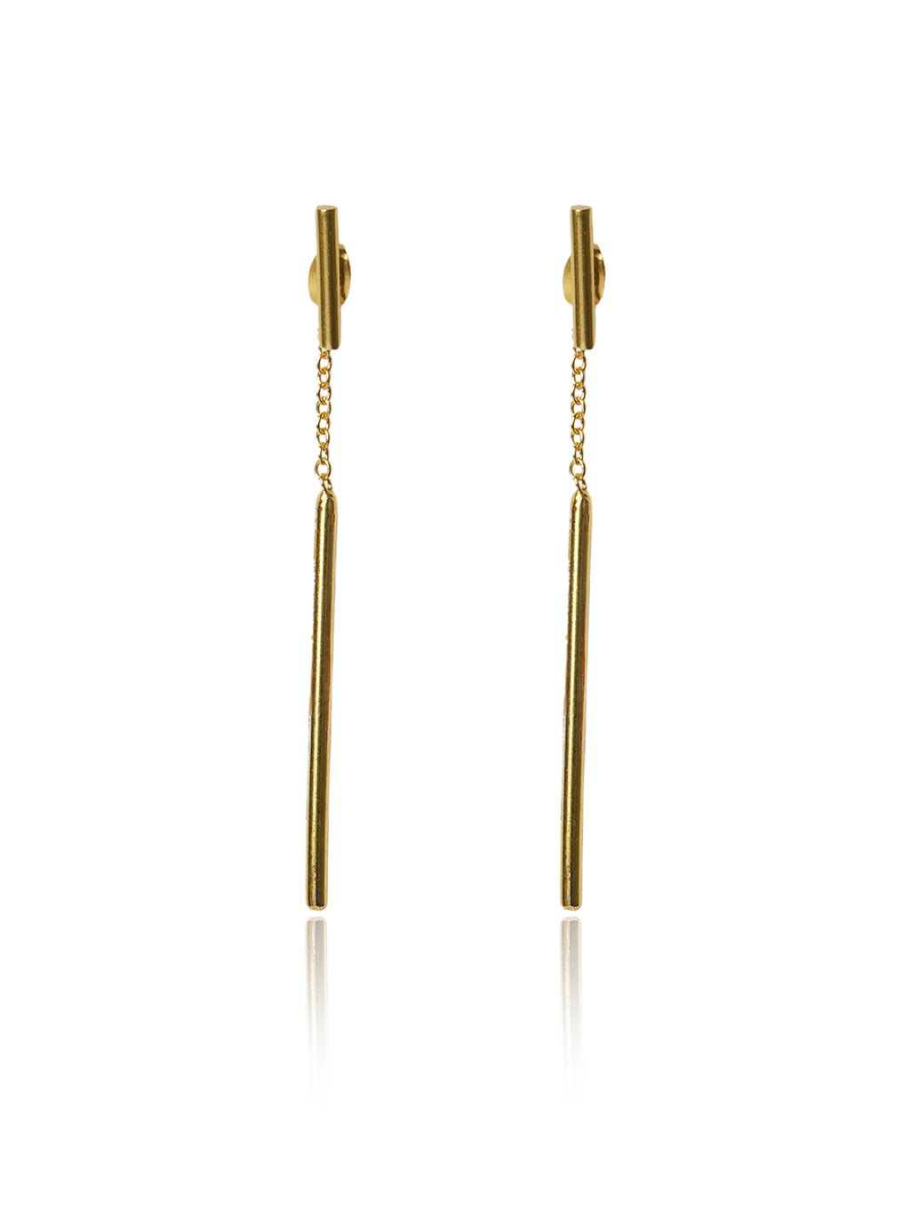 Slim Linear Bar Drop Earrings