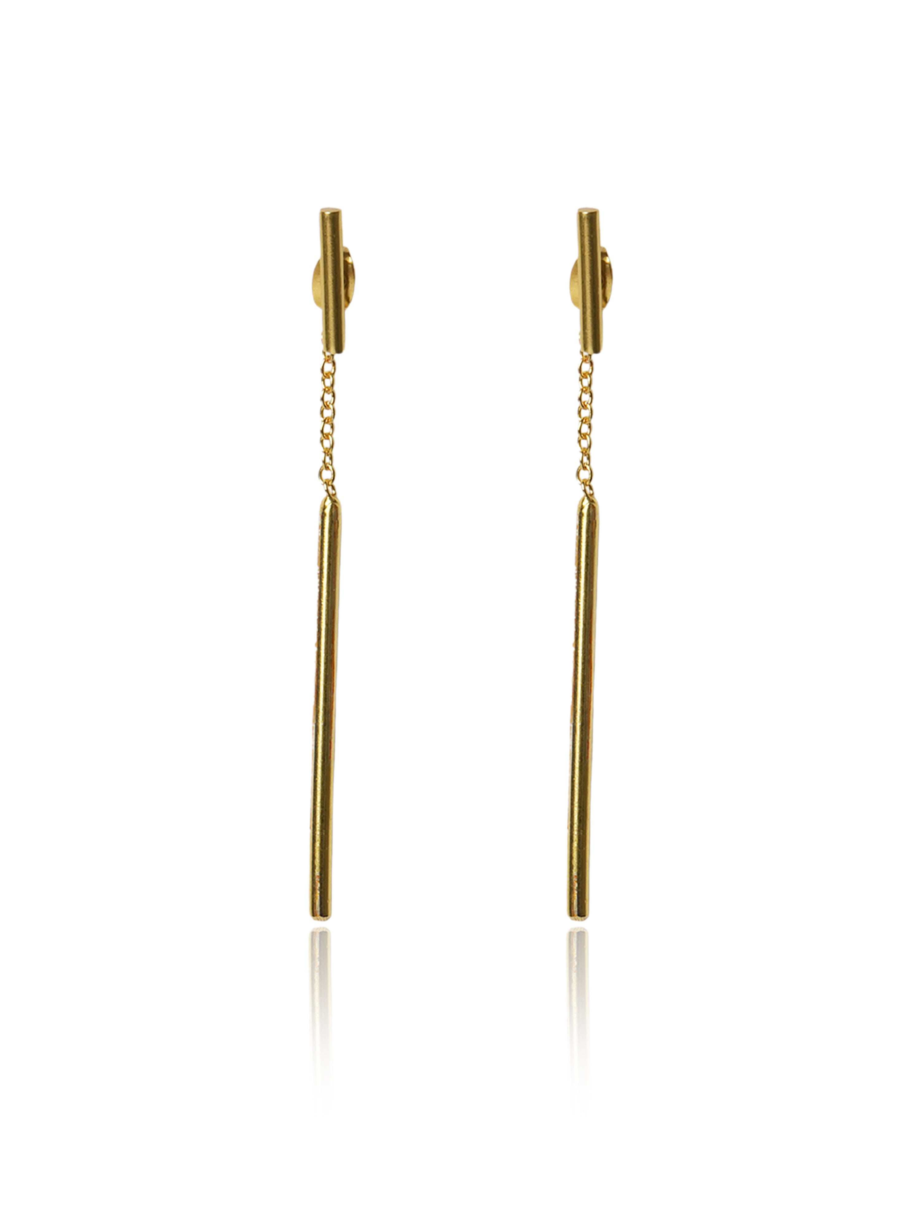 Slim Linear Bar Drop Earrings