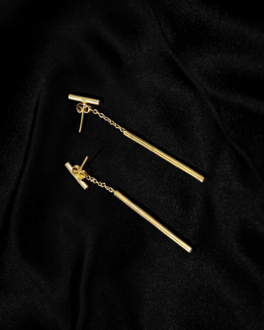 Slim Linear Bar Drop Earrings