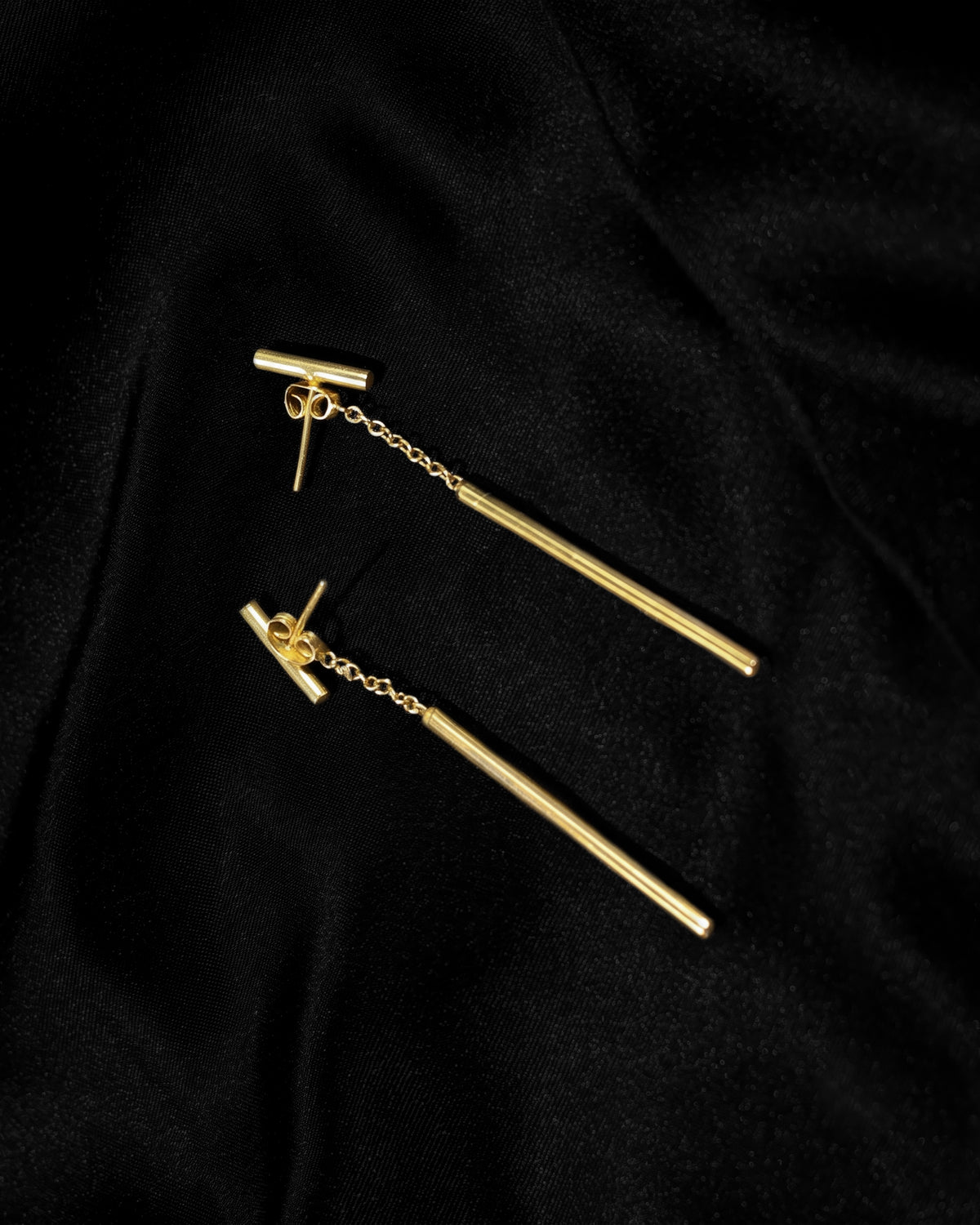 Slim Linear Bar Drop Earrings
