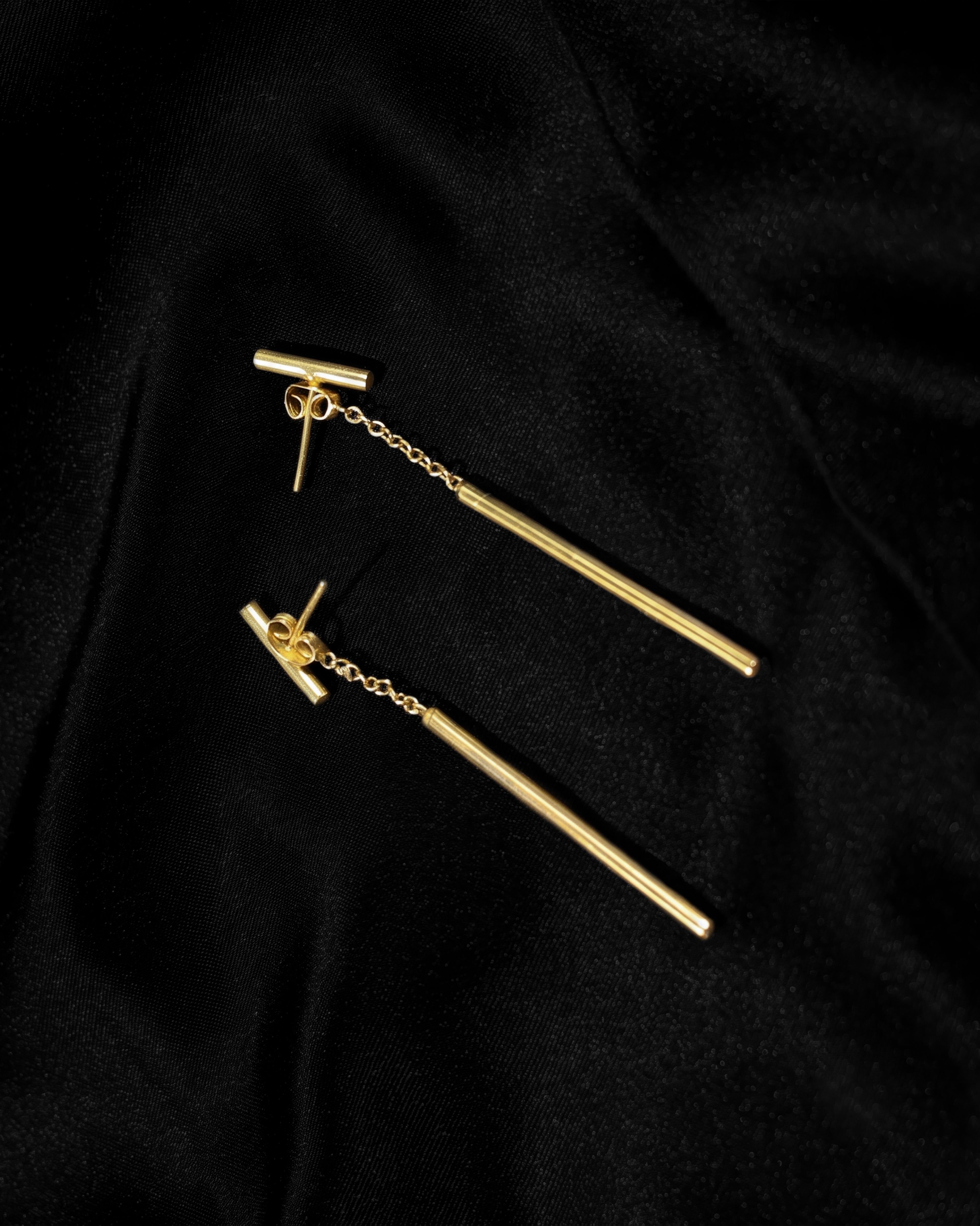 Slim Linear Bar Drop Earrings