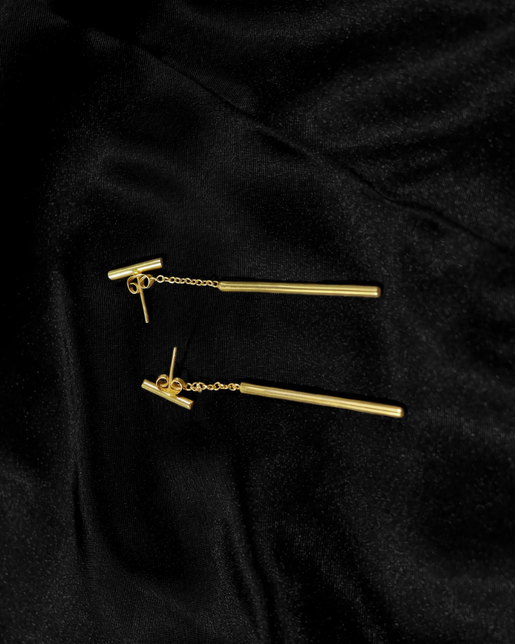 Slim Linear Bar Drop Earrings