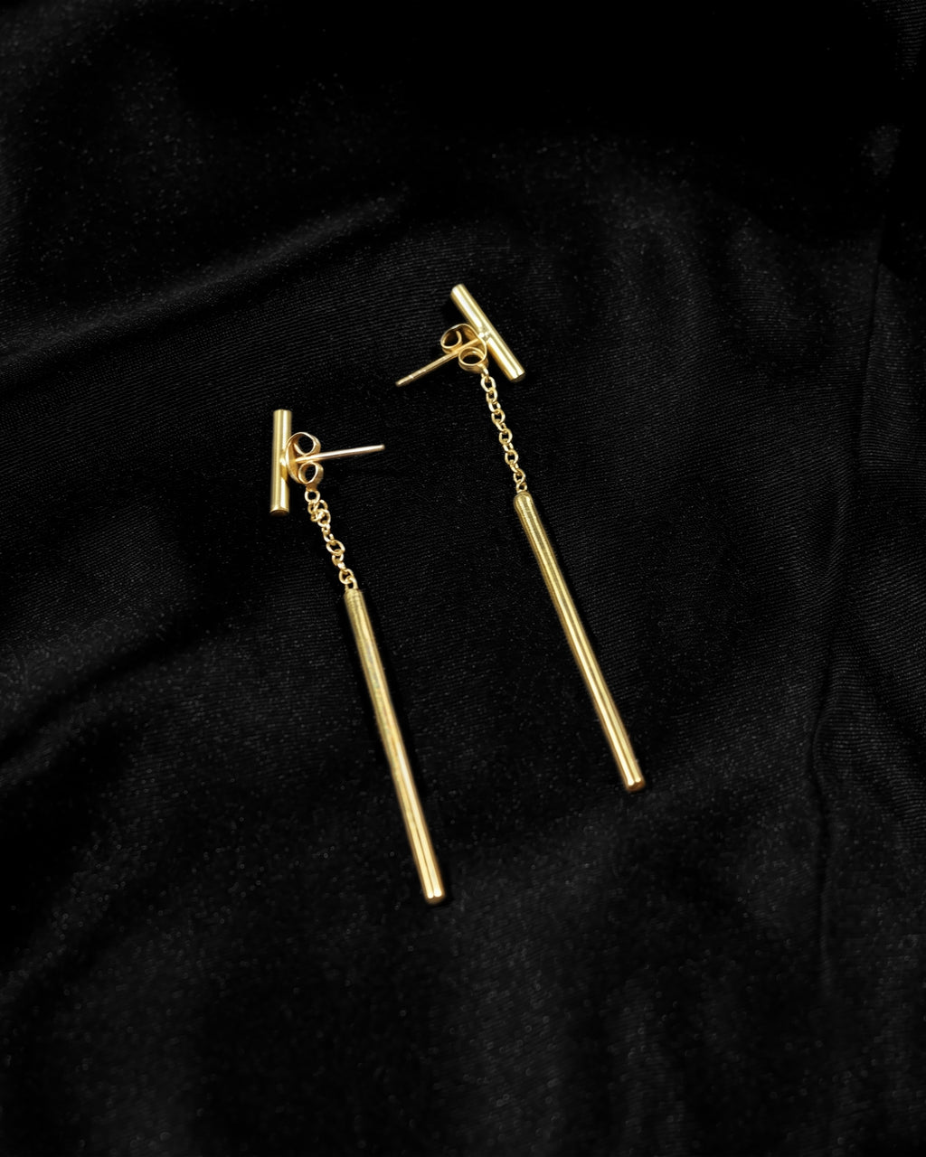 Slim Linear Bar Drop Earrings