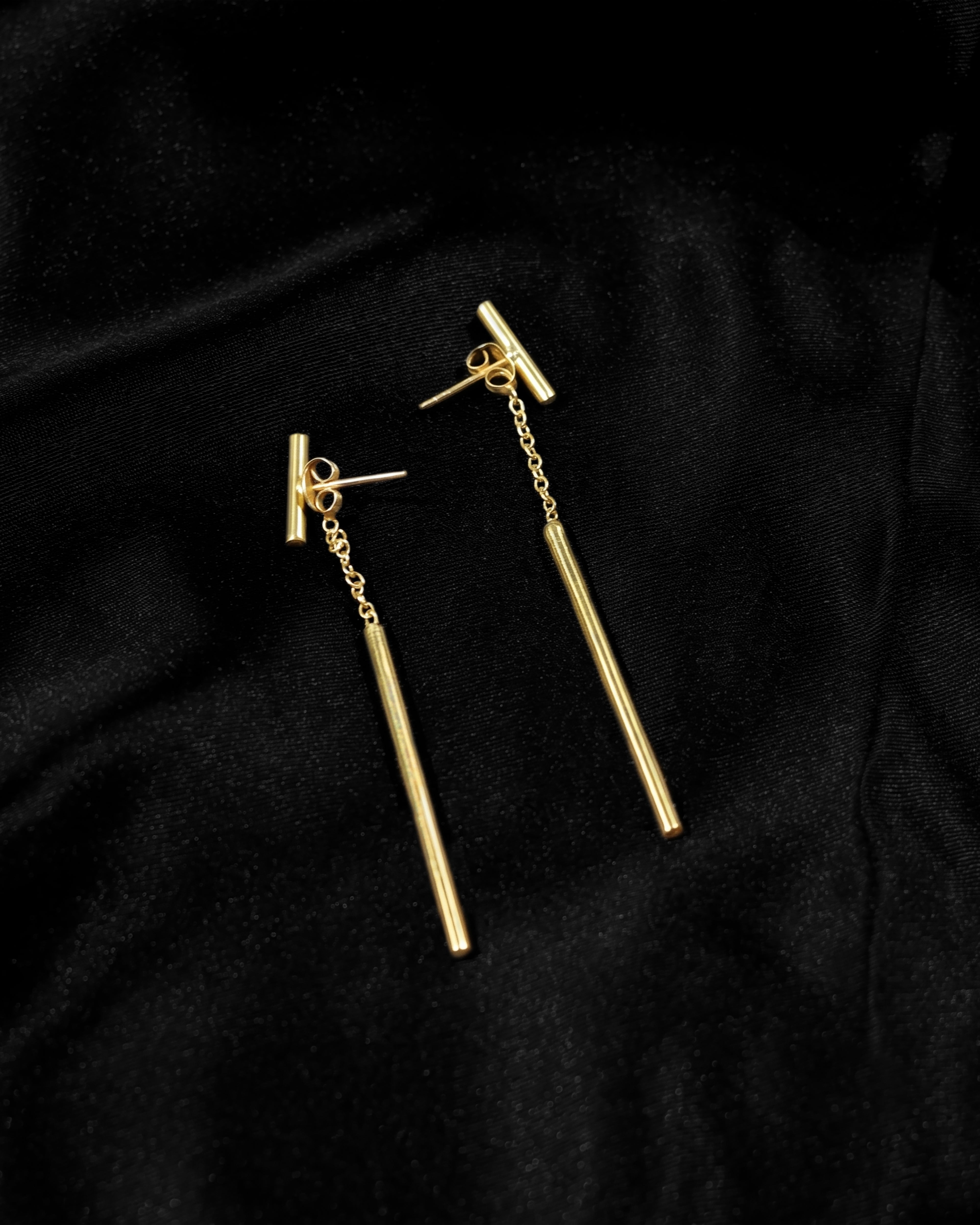 Slim Linear Bar Drop Earrings
