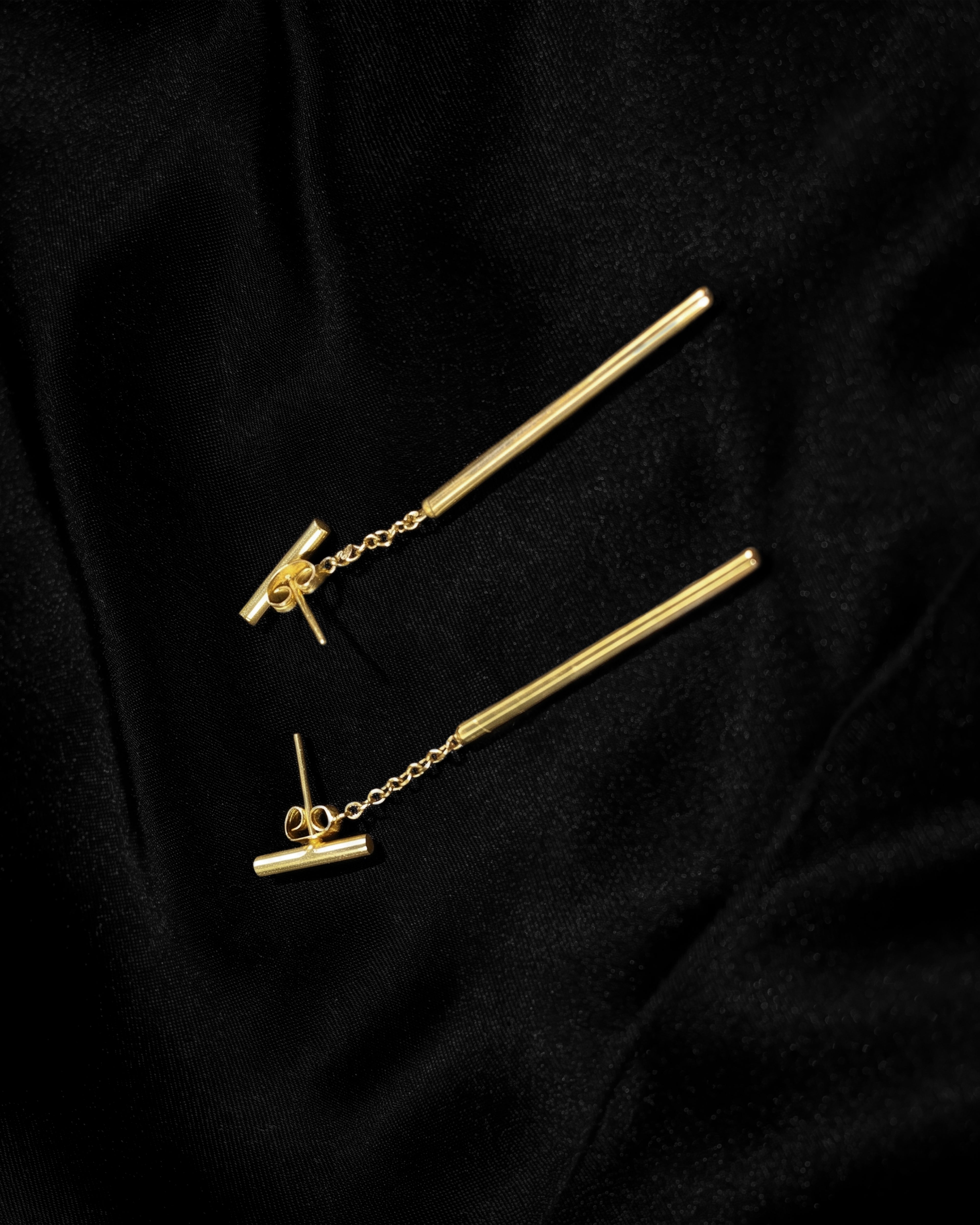 Slim Linear Bar Drop Earrings