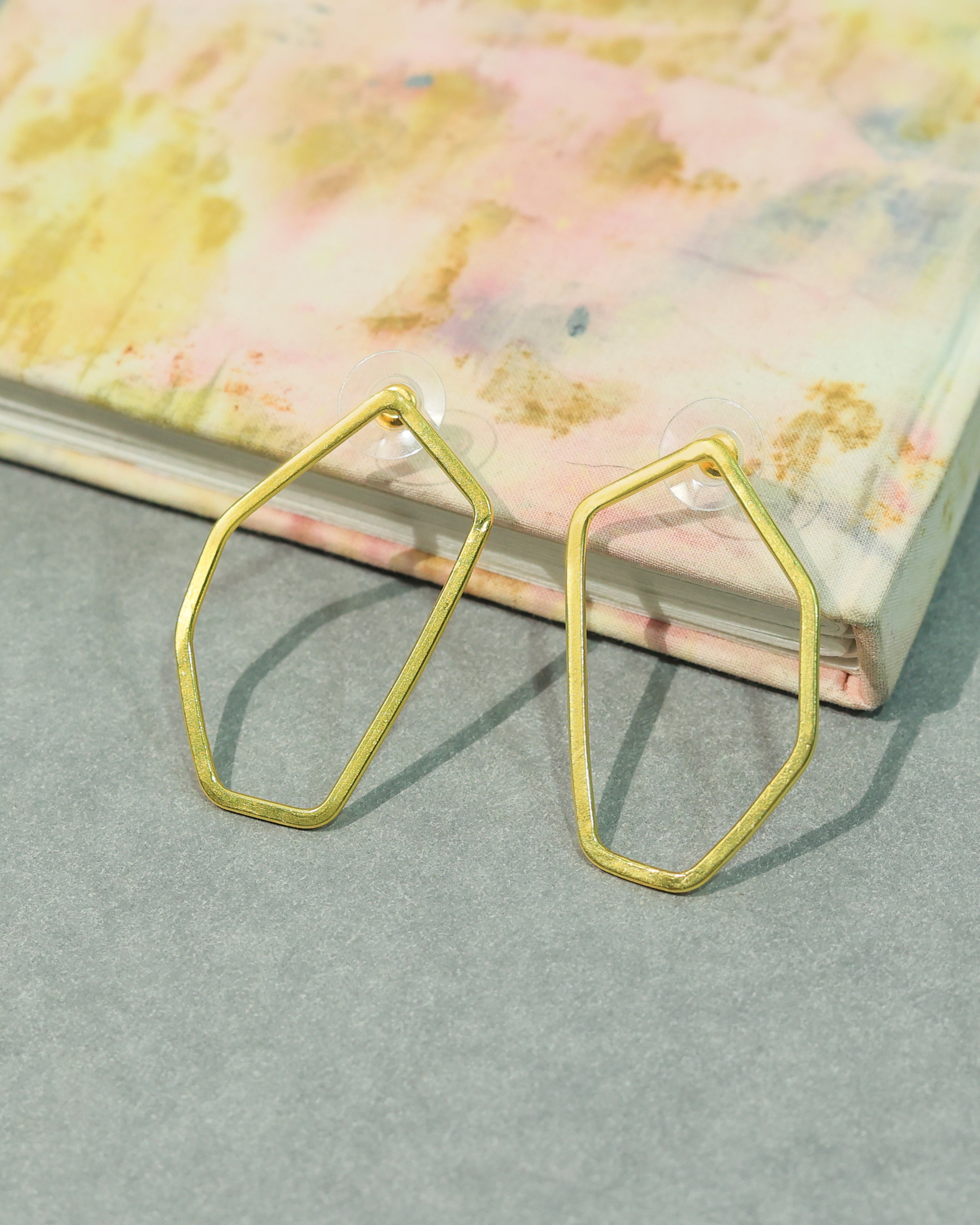 Geometric Open Hexagon Earrings