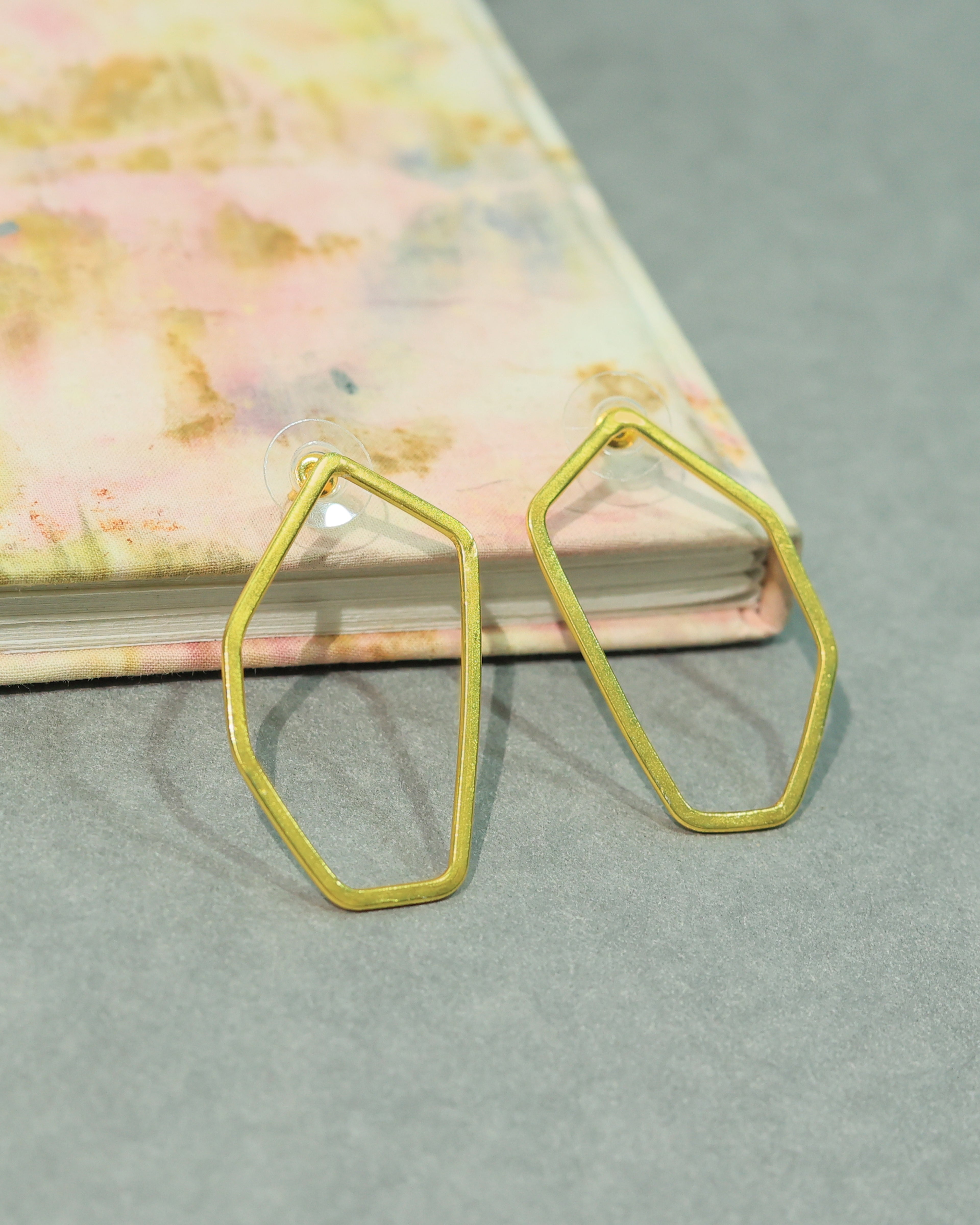 Geometric Open Hexagon Earrings