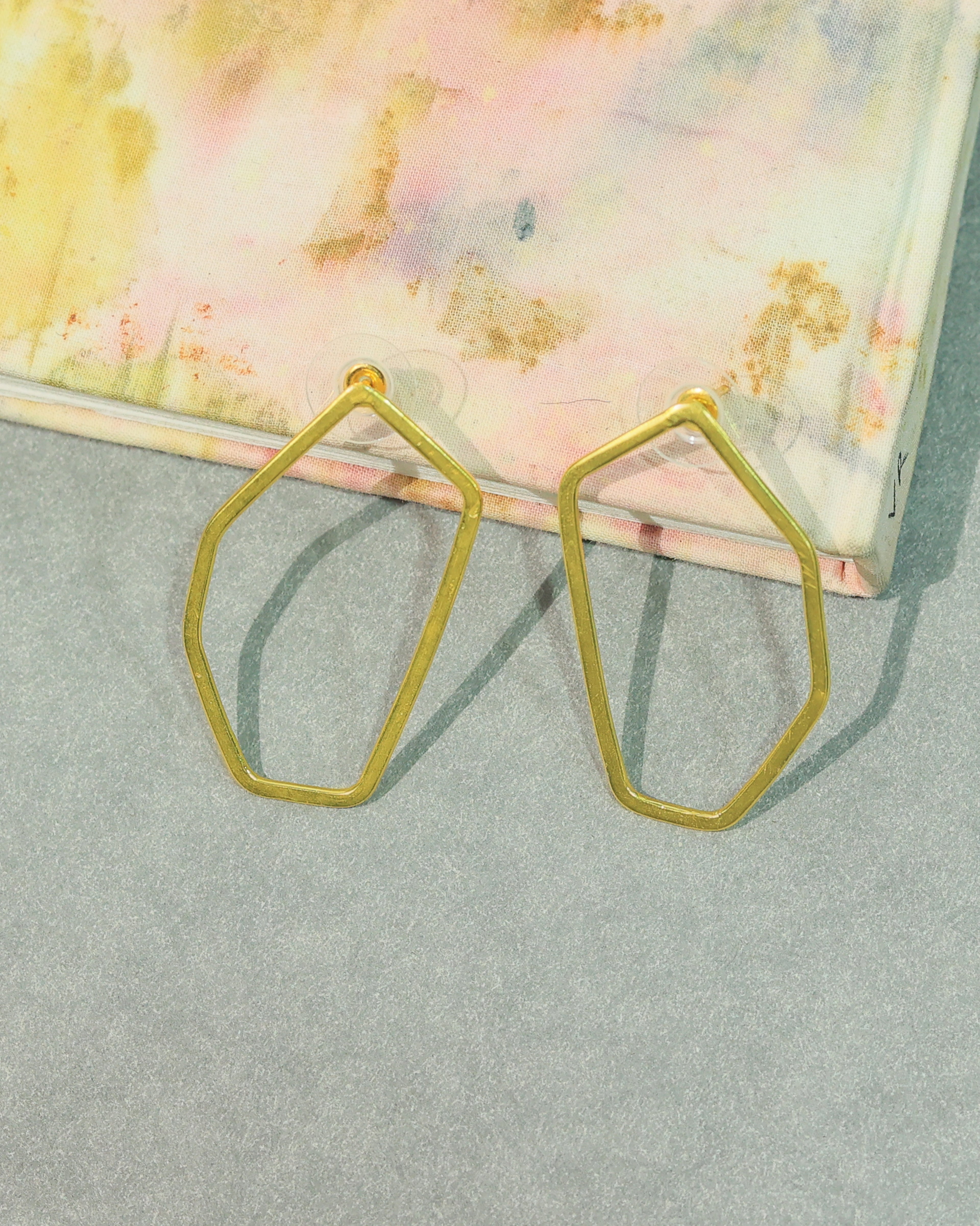 Geometric Open Hexagon Earrings