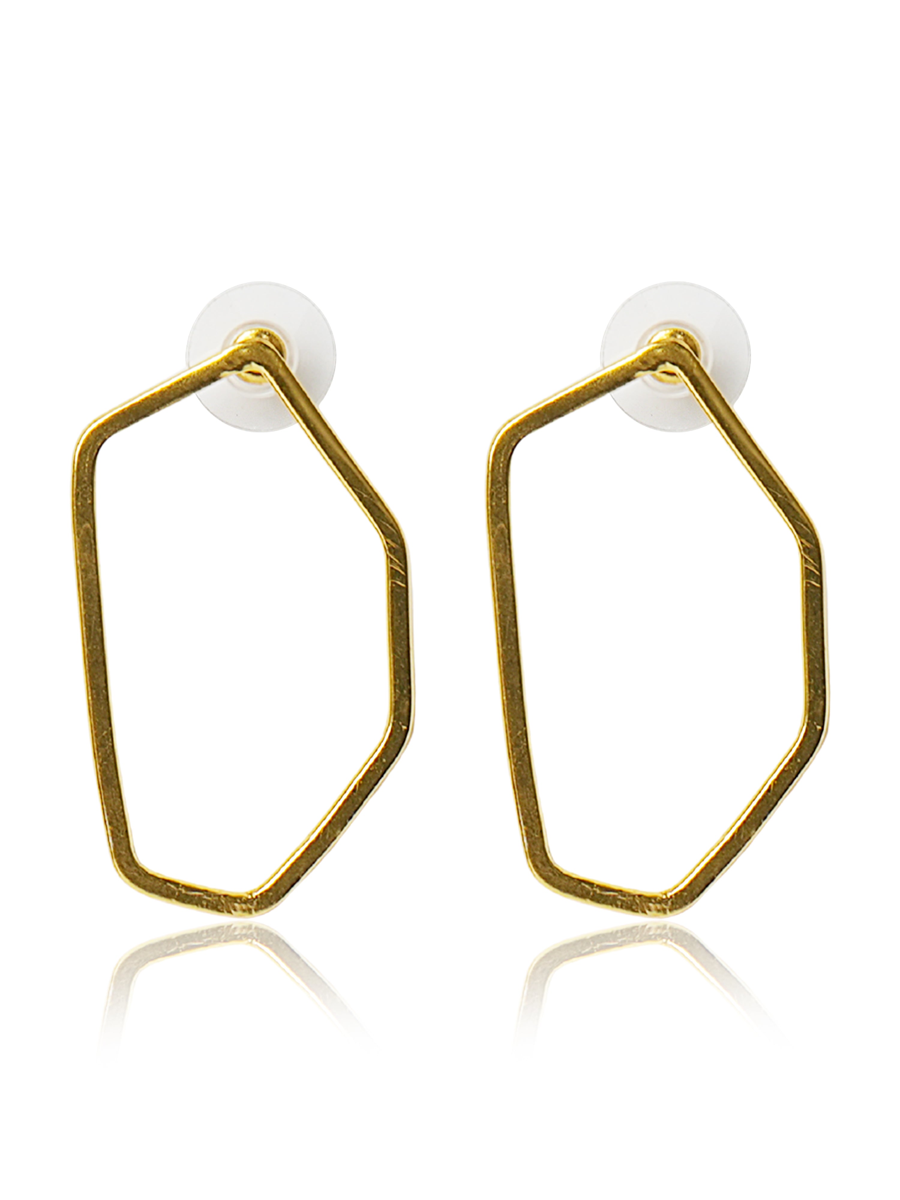 Geometric Open Hexagon Earrings
