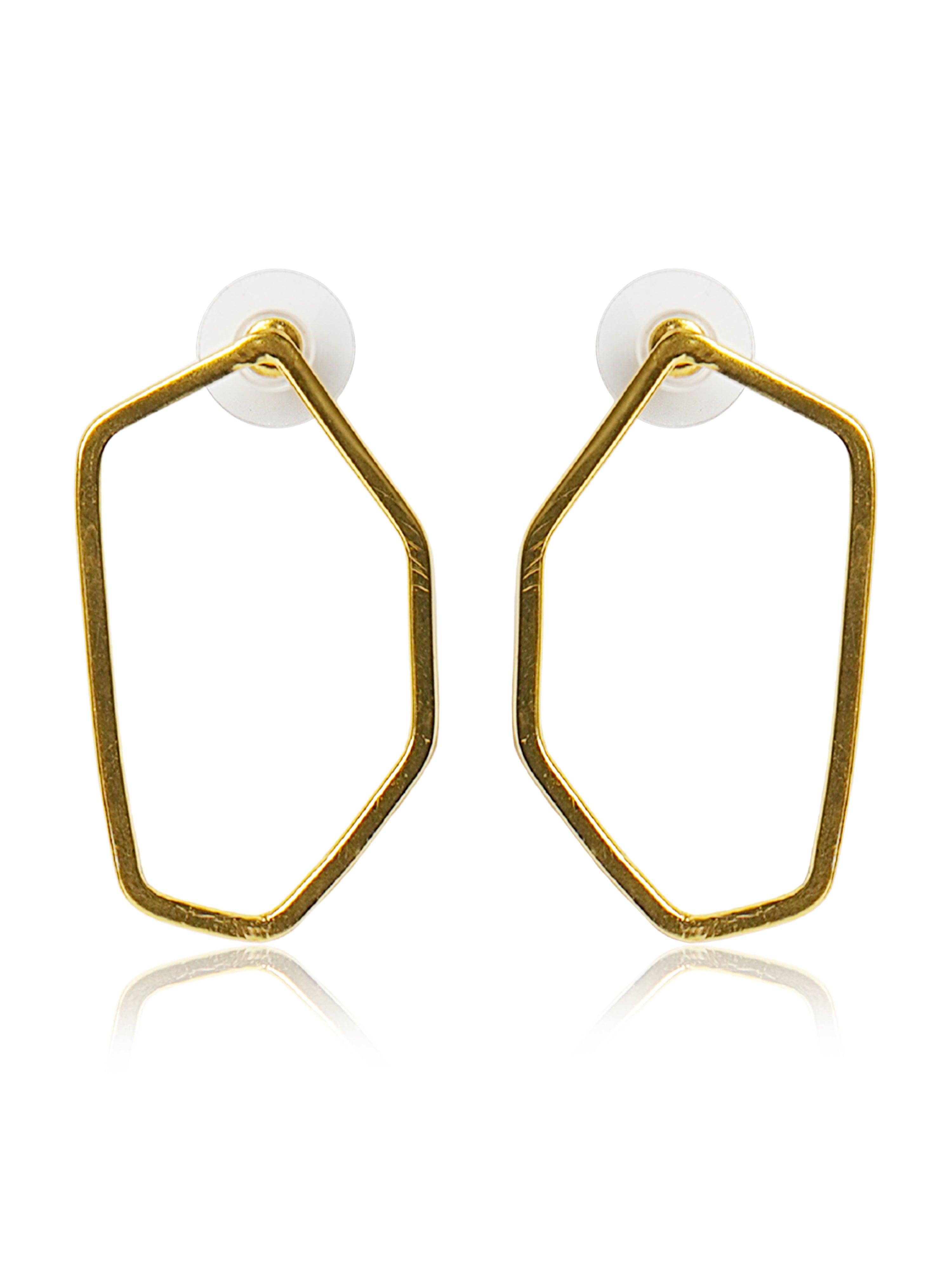 Geometric Open Hexagon Earrings