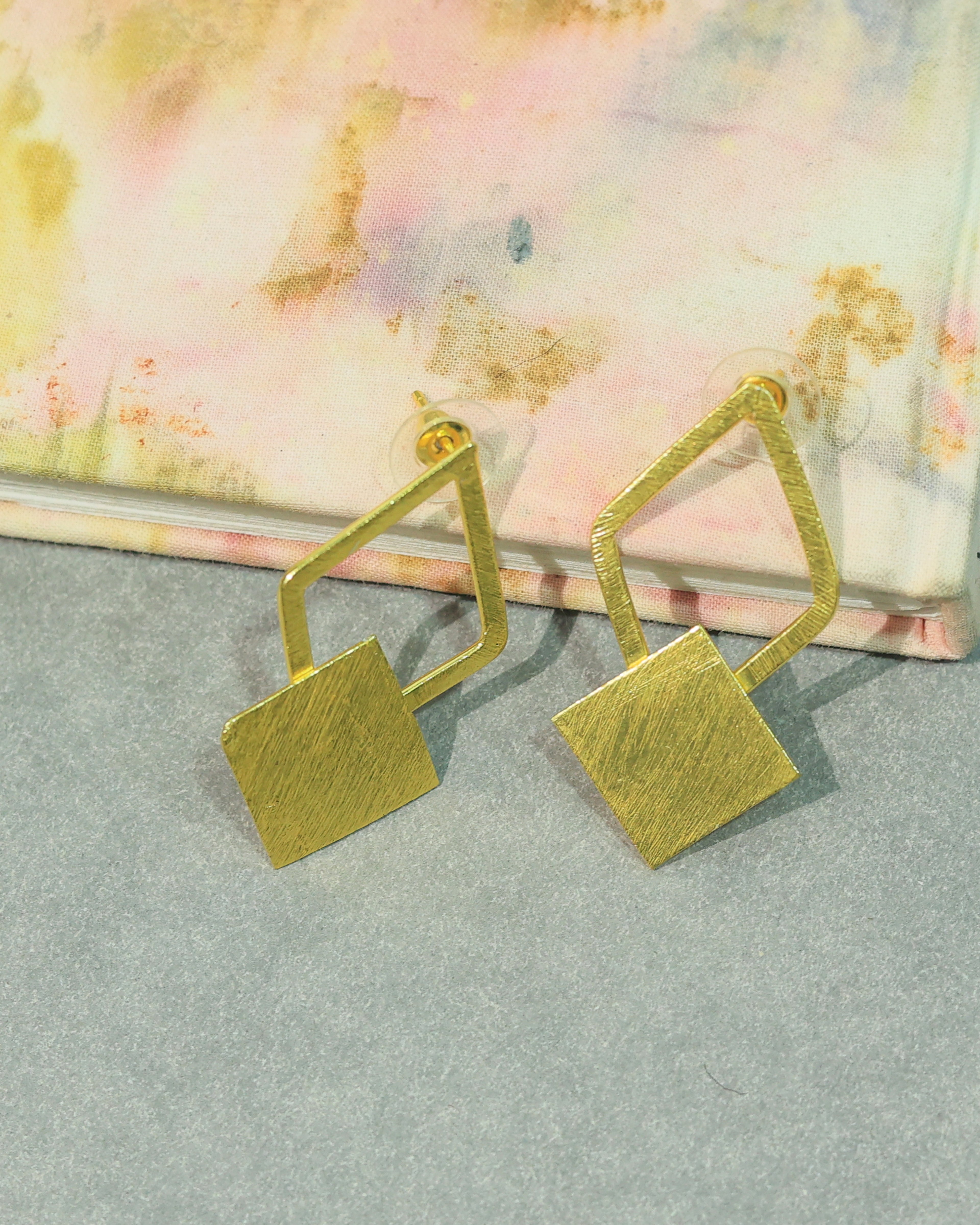 Geometric Square Stud Earrings