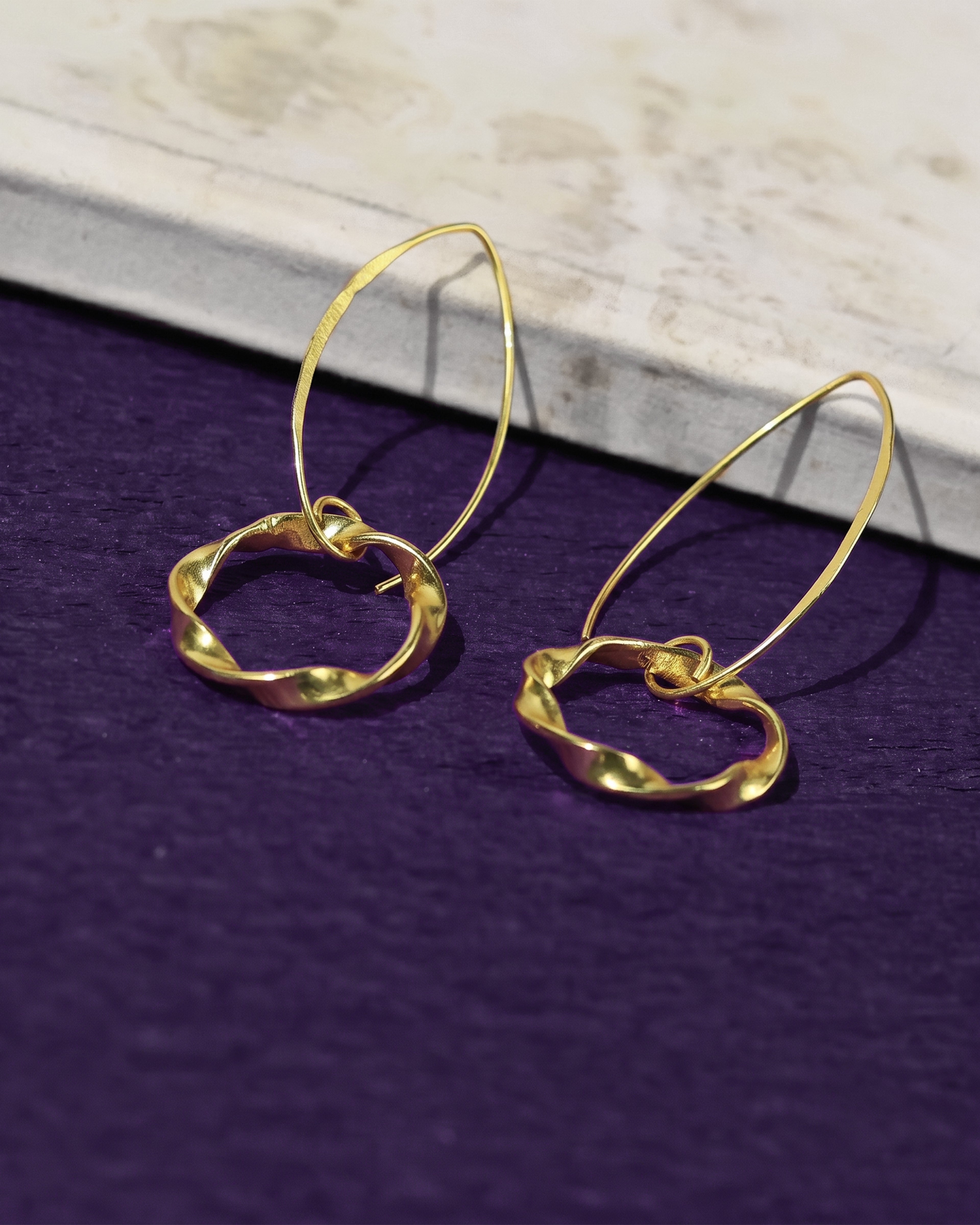Linked Oval Drop Earrings