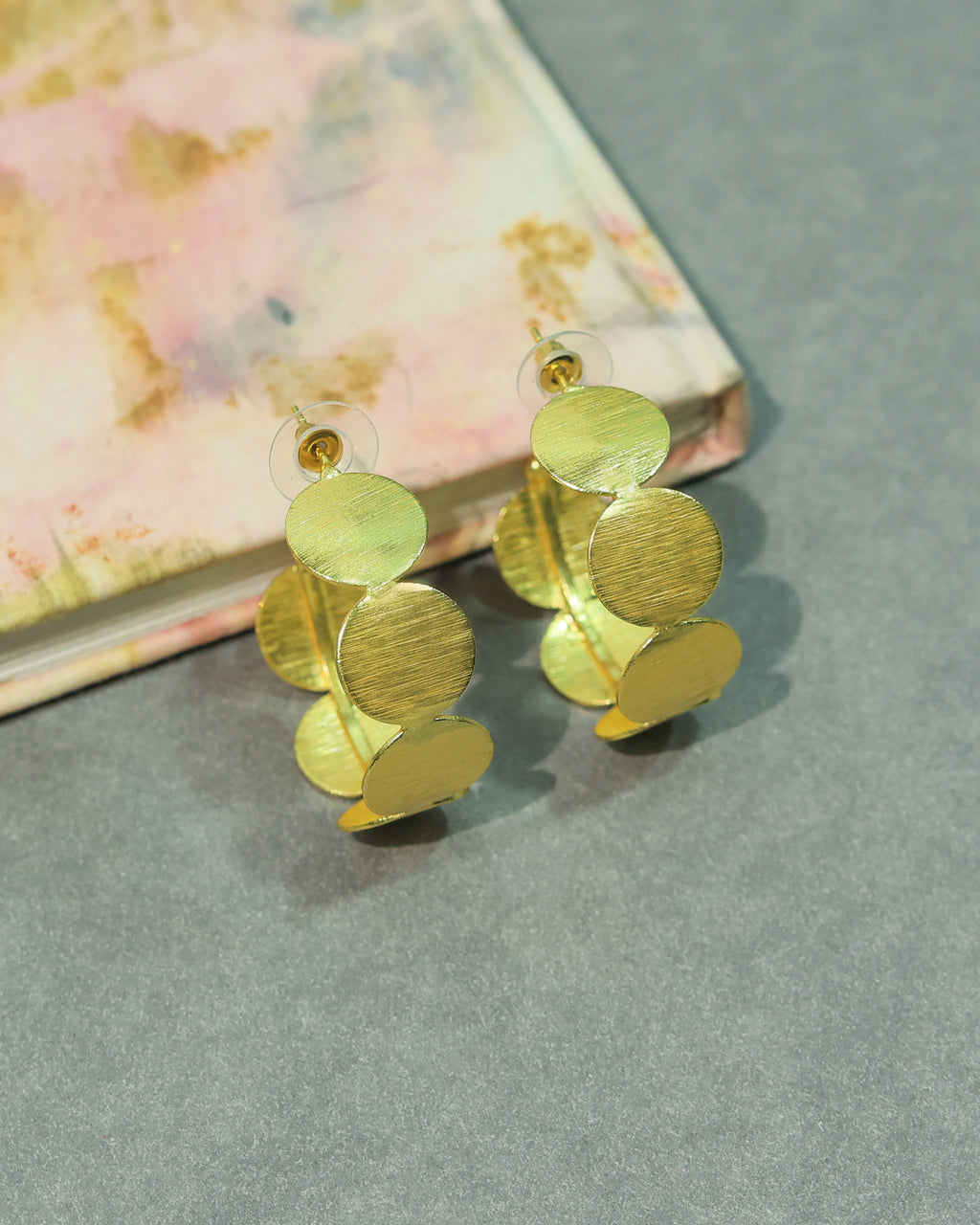 Textured Multi Disc Statement Earrings