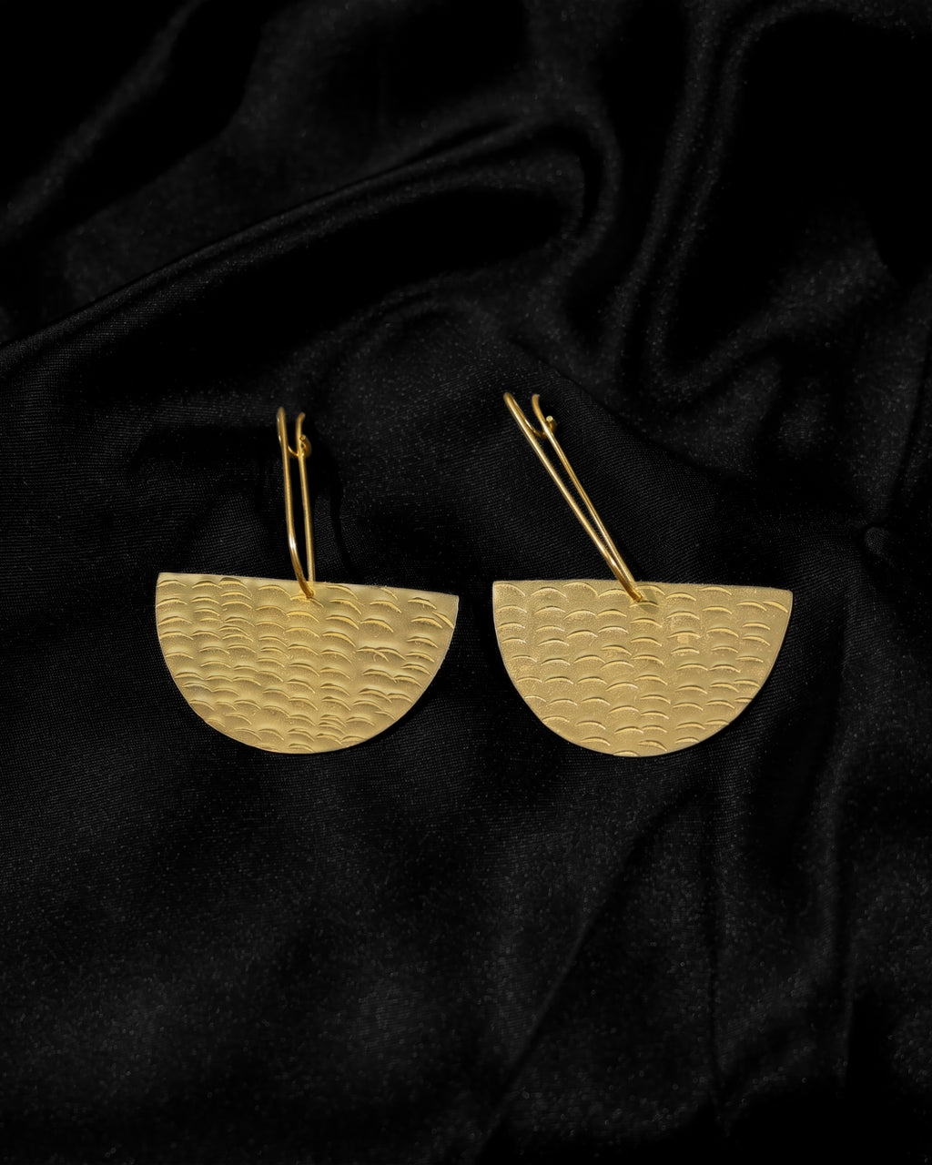 Textured Half Moon Drop Earrings