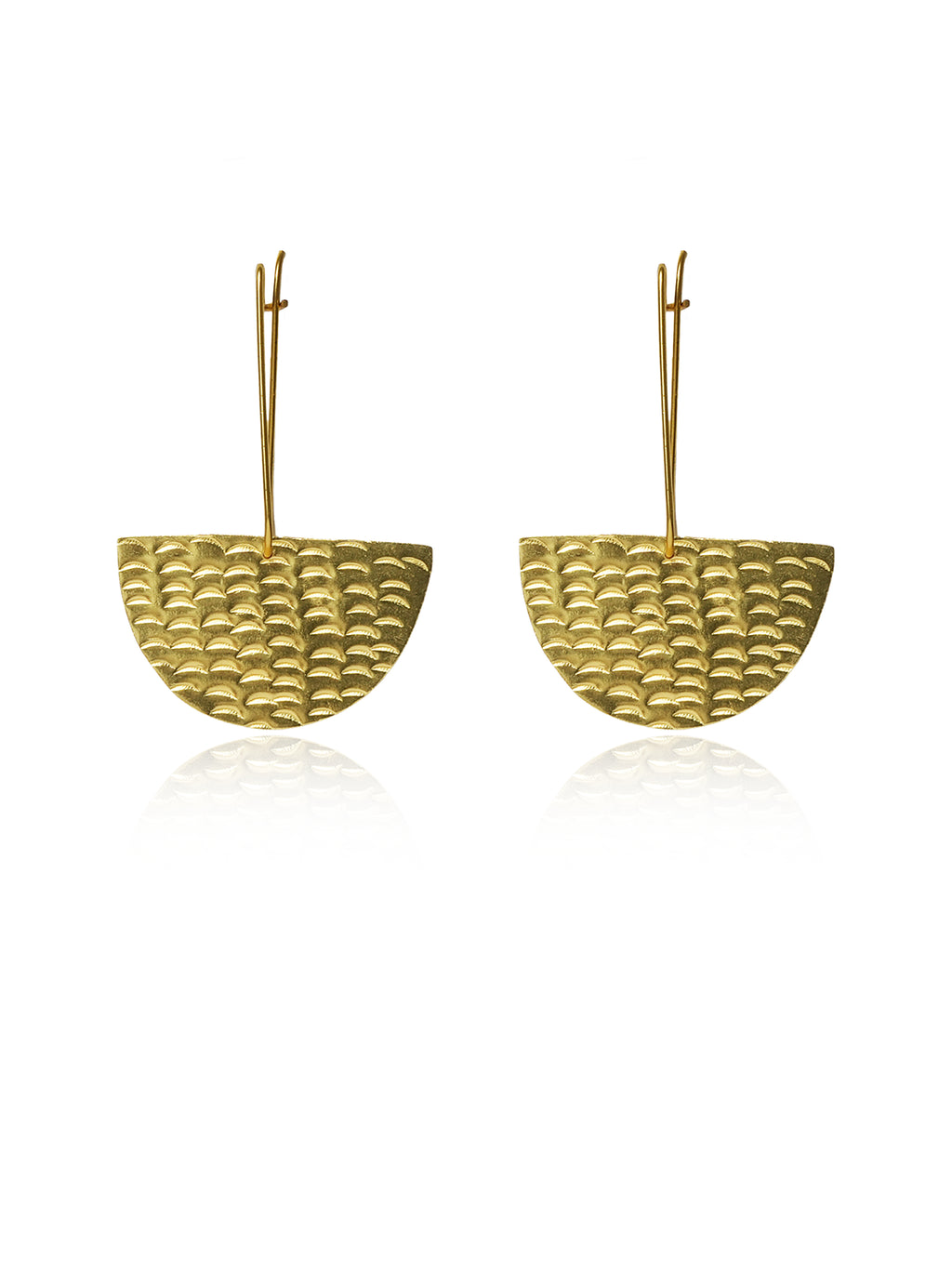 Textured Half Moon Drop Earrings