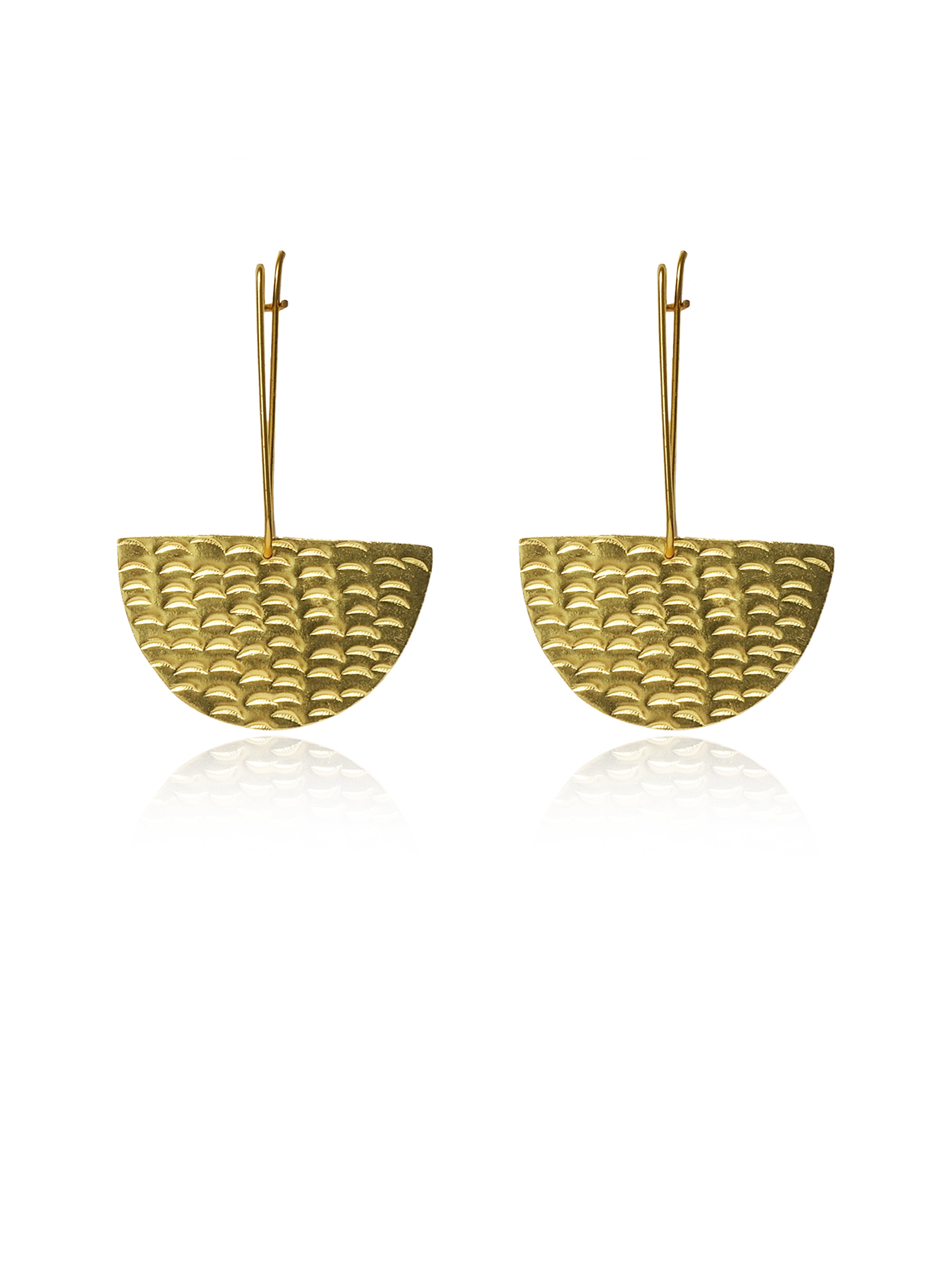 Textured Half Moon Drop Earrings