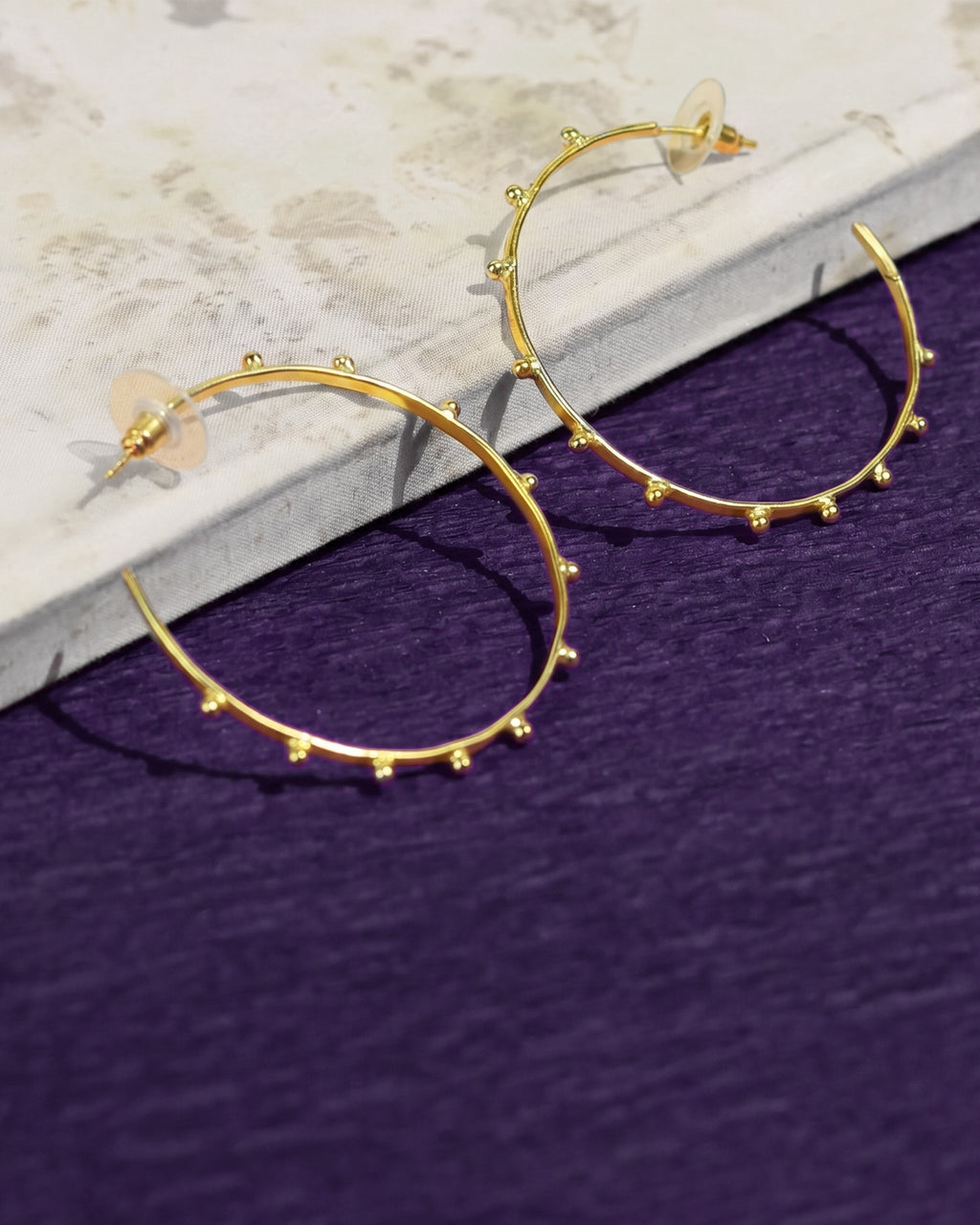 Textured Spiked Hoop Earrings