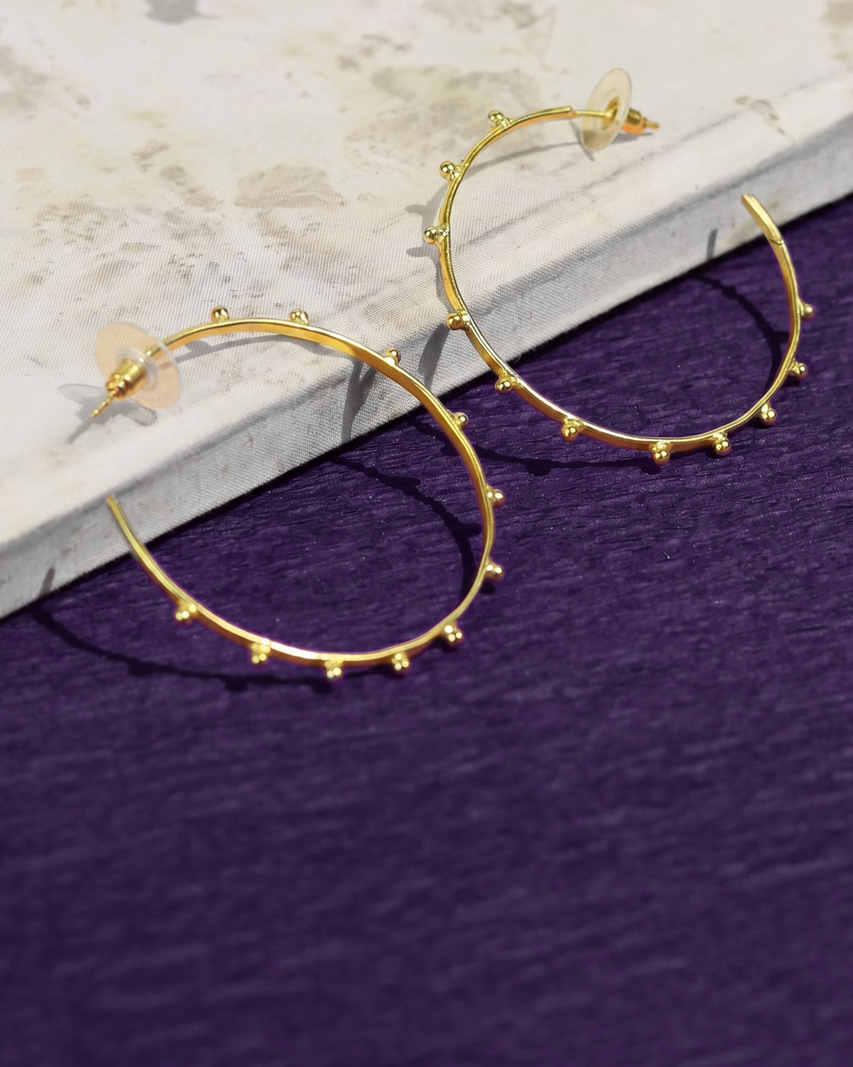Textured Spiked Hoop Earrings