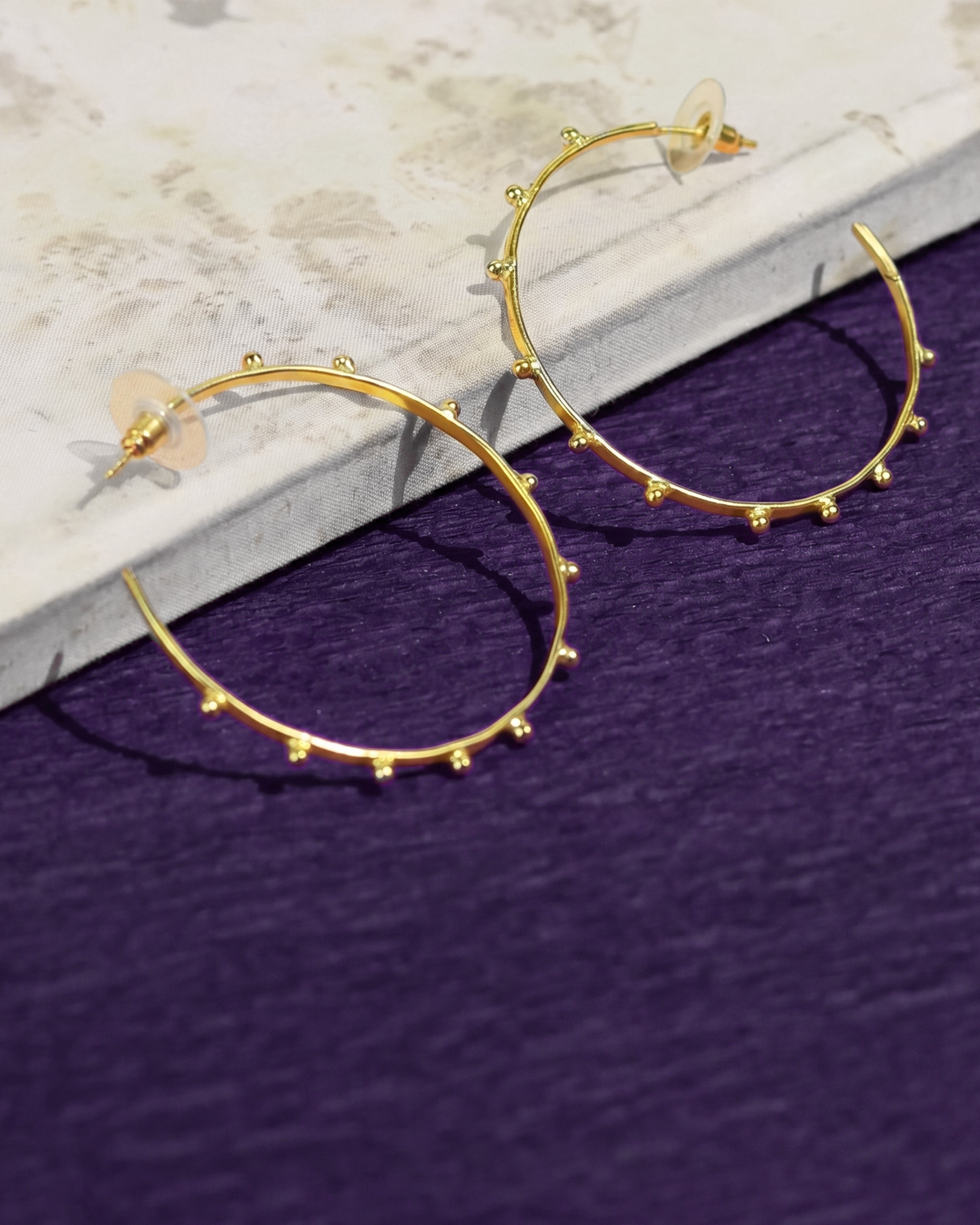 Textured Spiked Hoop Earrings