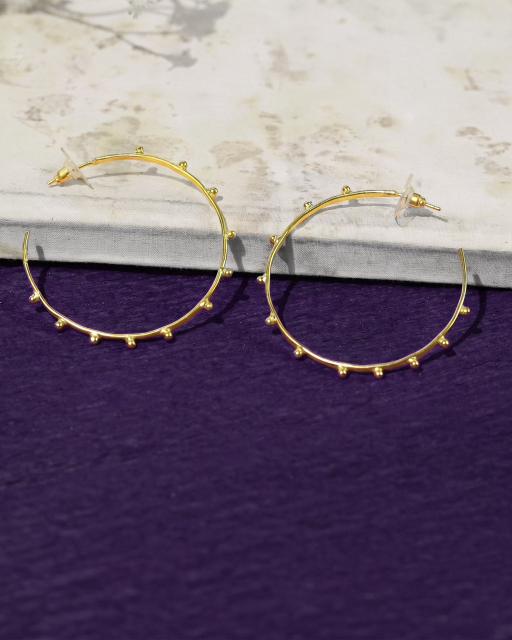 Textured Spiked Hoop Earrings
