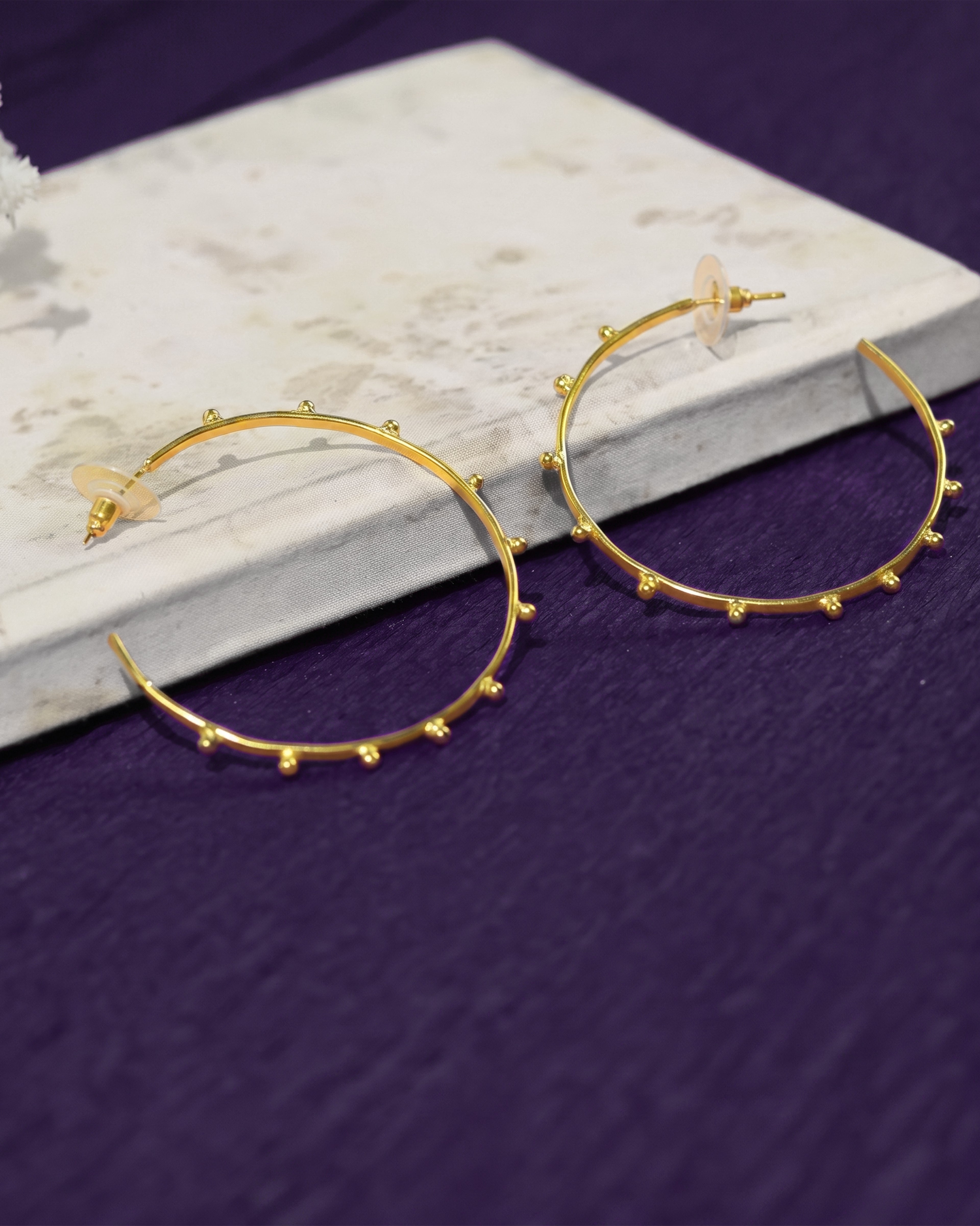 Textured Spiked Hoop Earrings