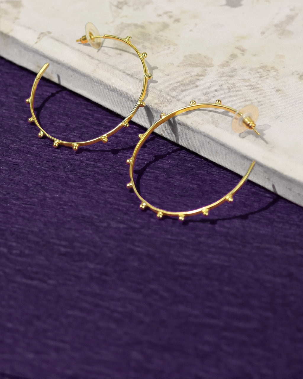 Textured Spiked Hoop Earrings