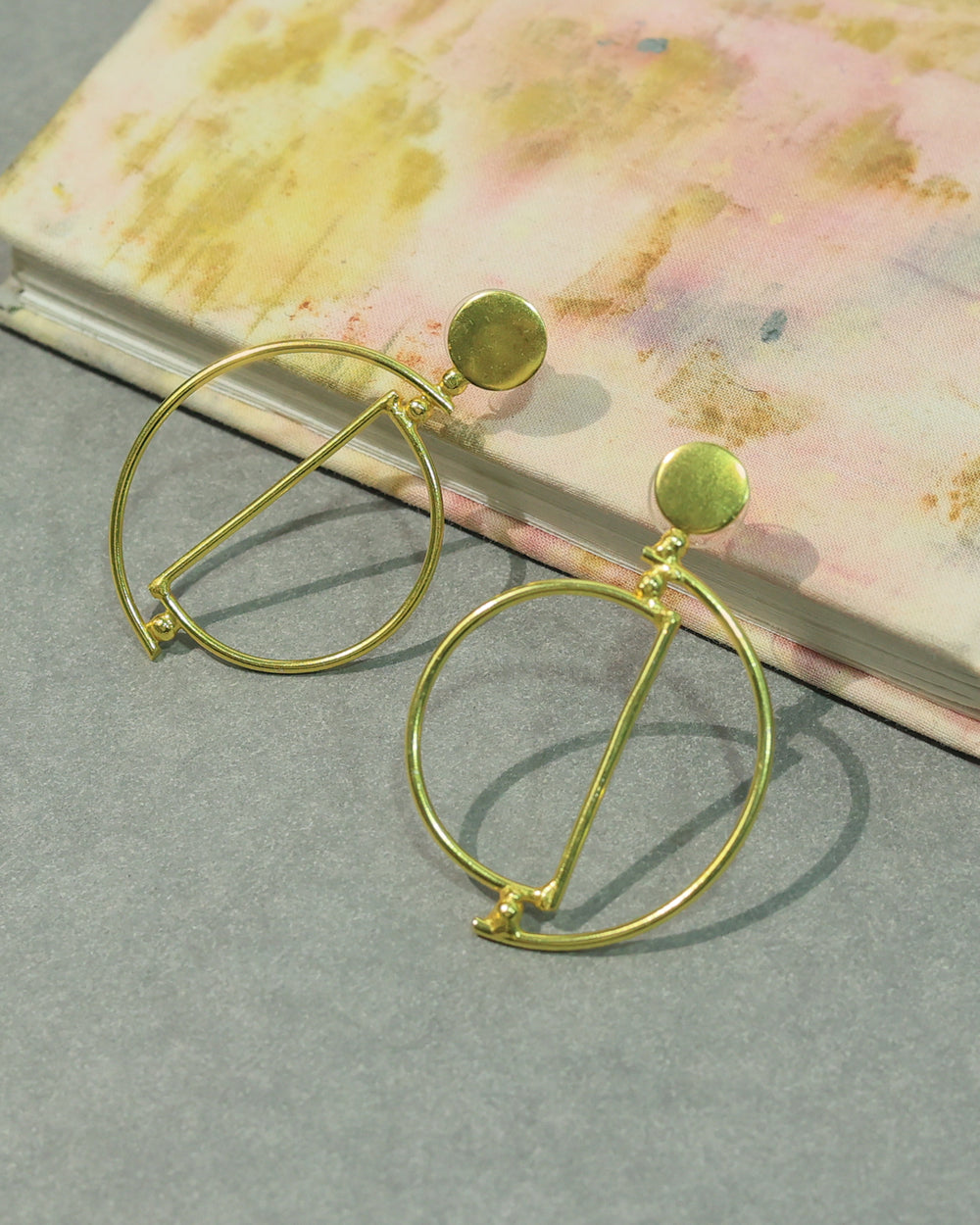 Geometric Double Circle Drop Earrings