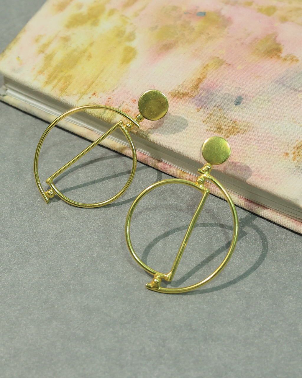 Geometric Double Circle Drop Earrings