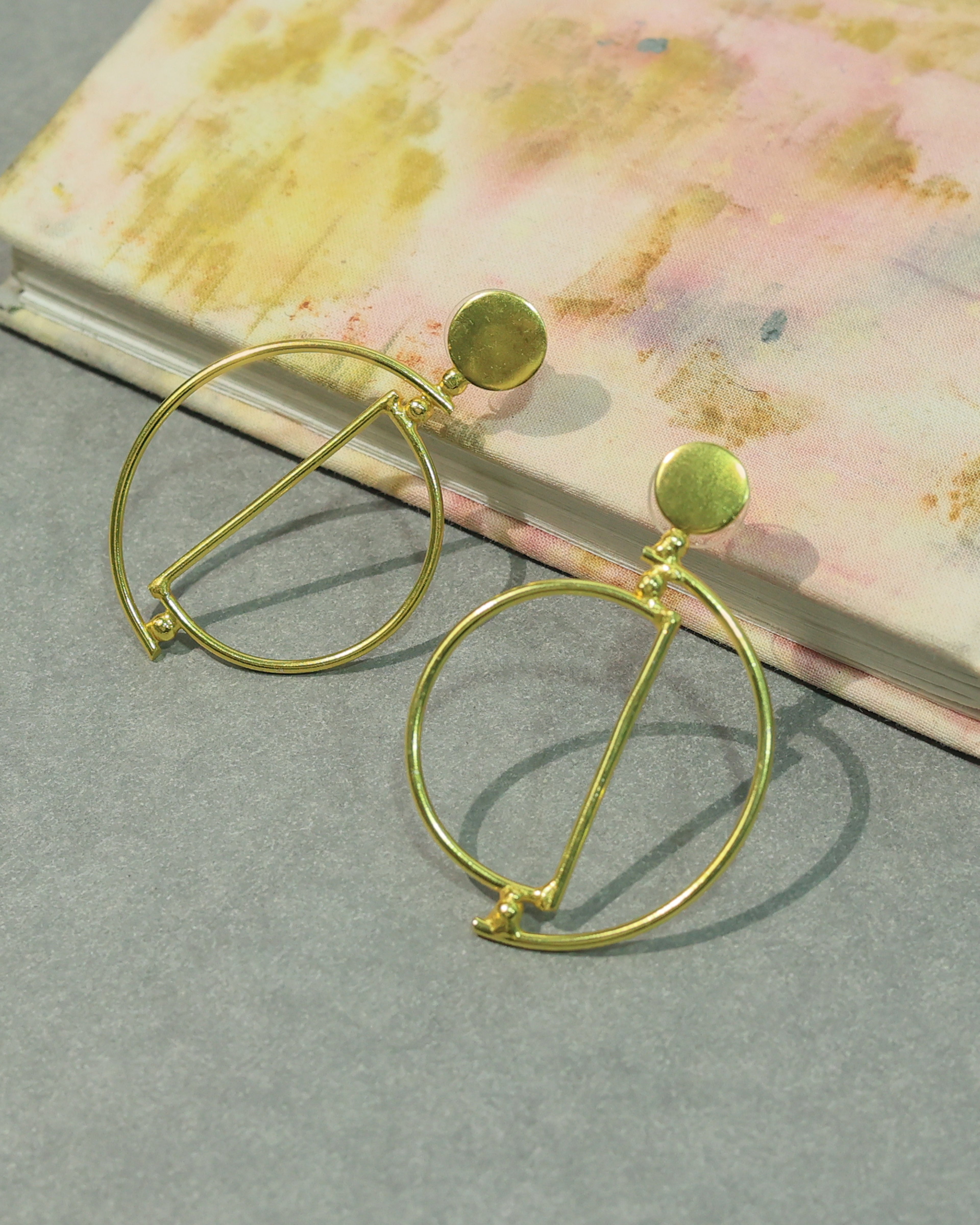 Geometric Double Circle Drop Earrings