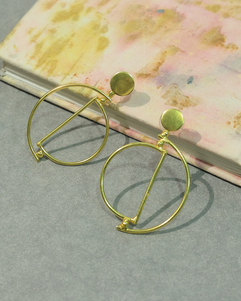 Geometric Double Circle Drop Earrings
