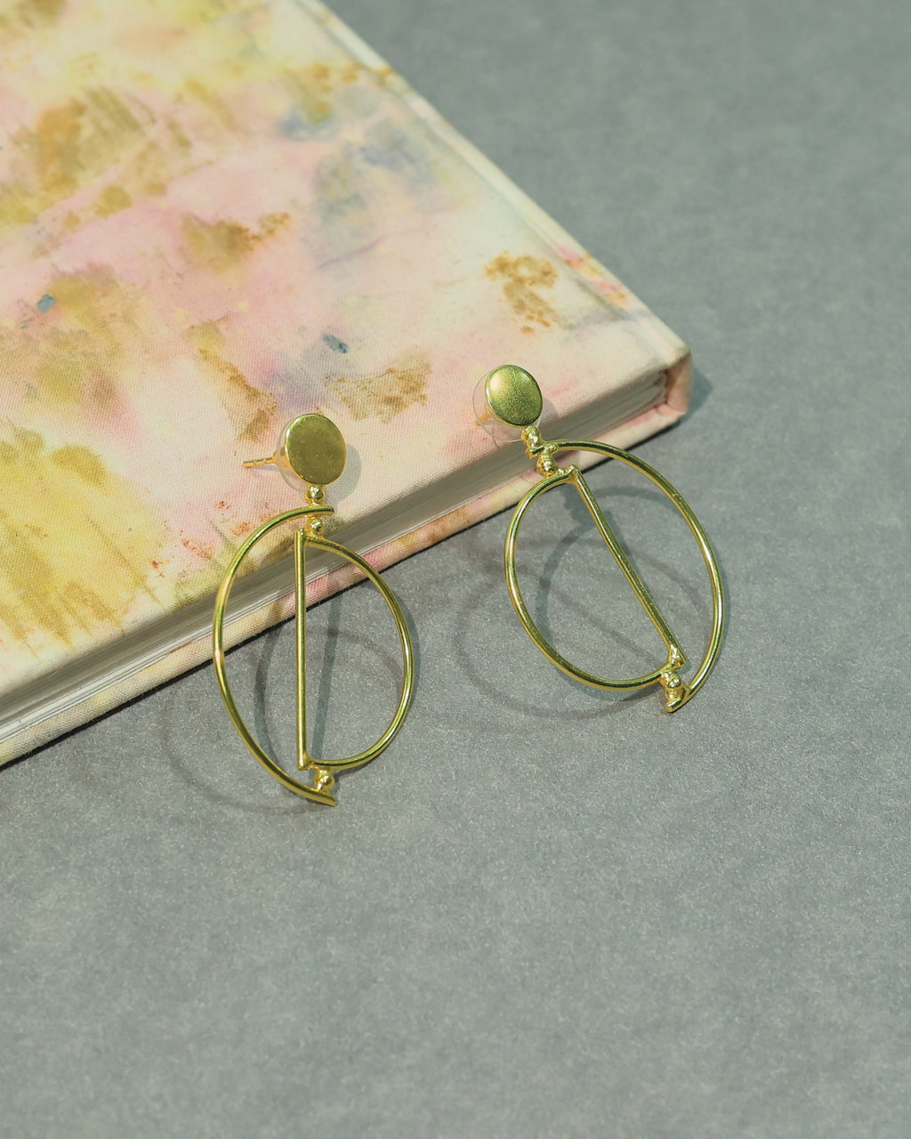 Geometric Double Circle Drop Earrings