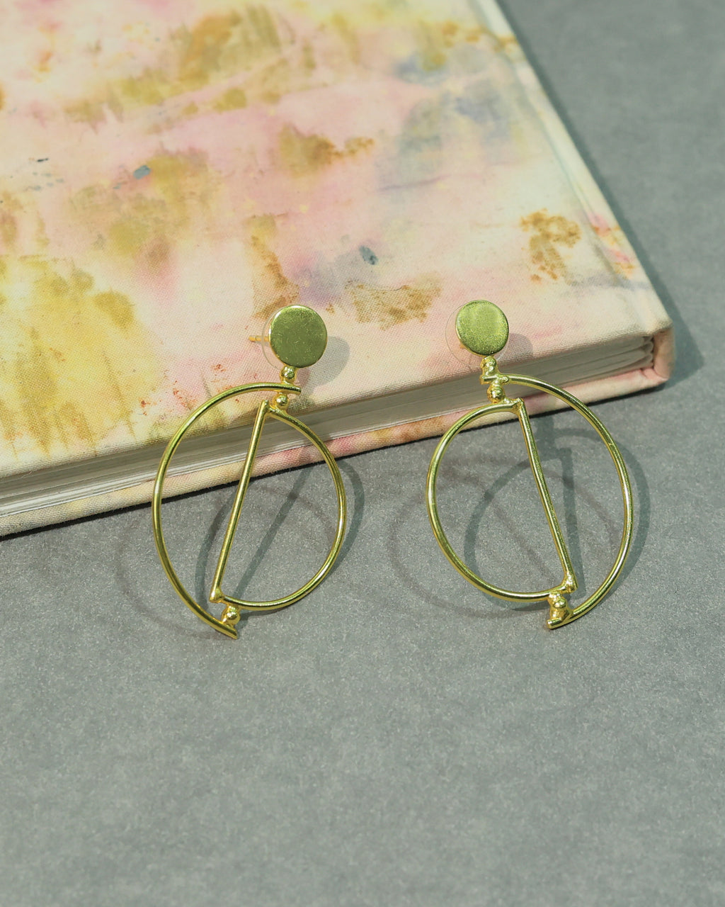 Geometric Double Circle Drop Earrings